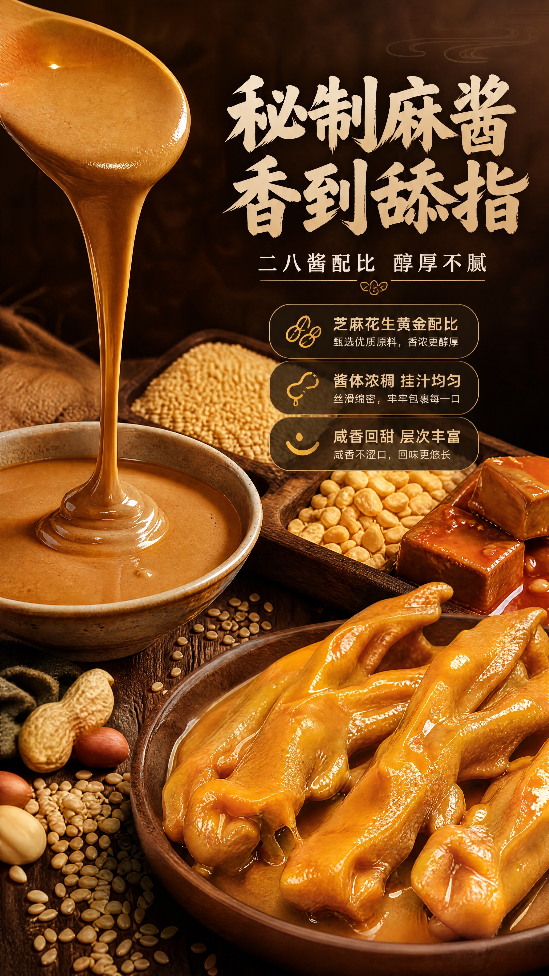 [商品] 使用【图1】沃集鲜麻酱脱骨鸭掌；保留鸭掌形态和颜色；… - 图片创意预览
