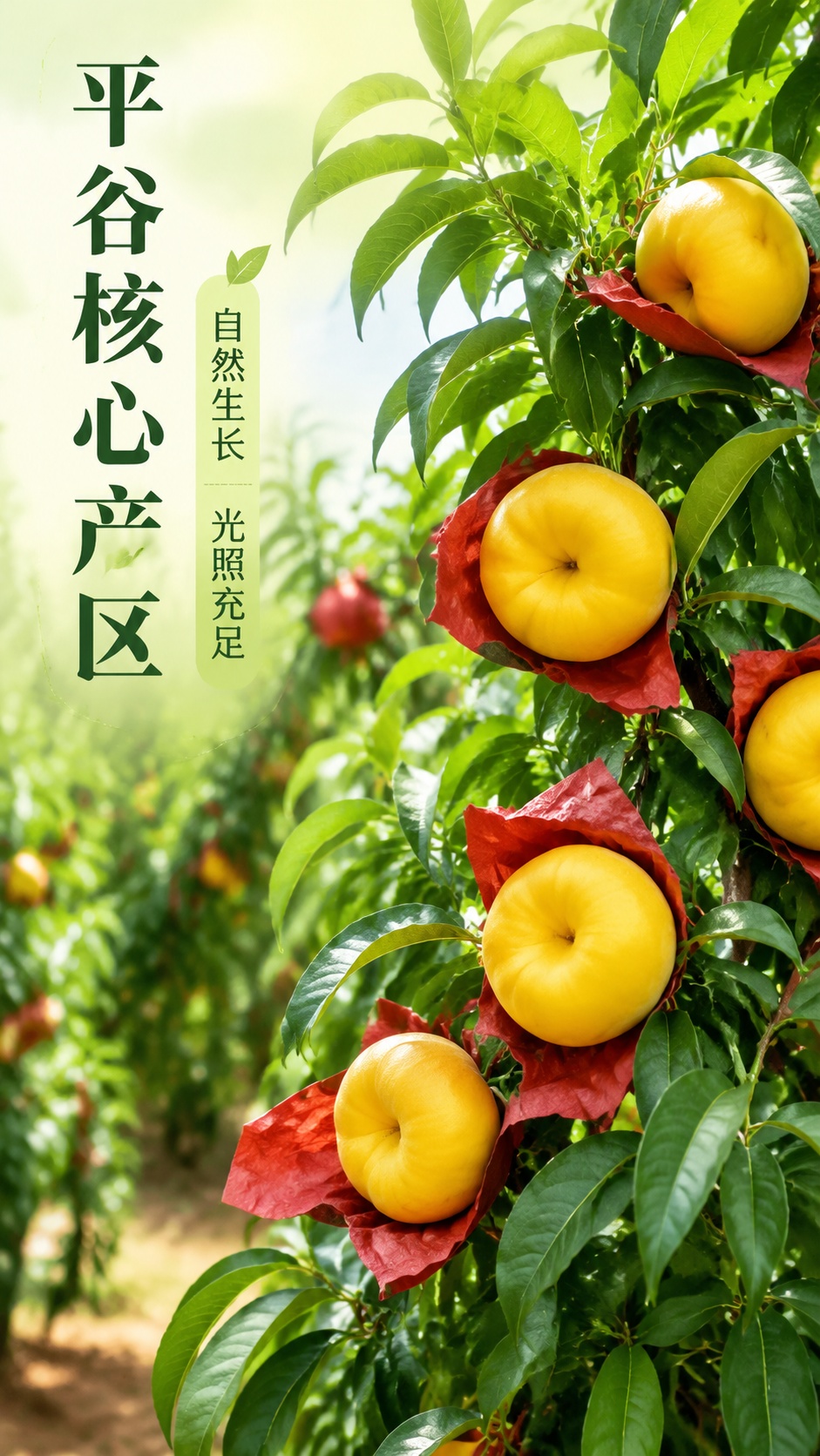 [第2屏] 产地展示，正宗平谷核心产区黄油蟠桃产地叙事。本屏使… - 图片创意预览
