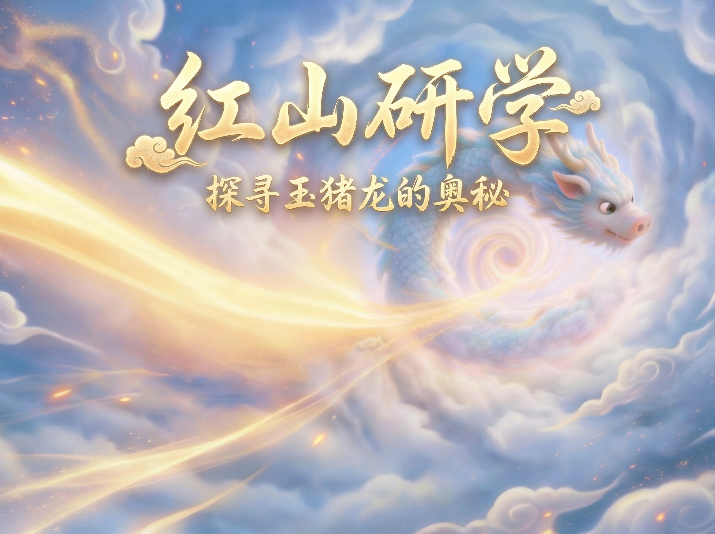 这张图为底图，图片不改变，标题是红山研学，副标题是探寻玉猪龙的… - 图片创意预览
