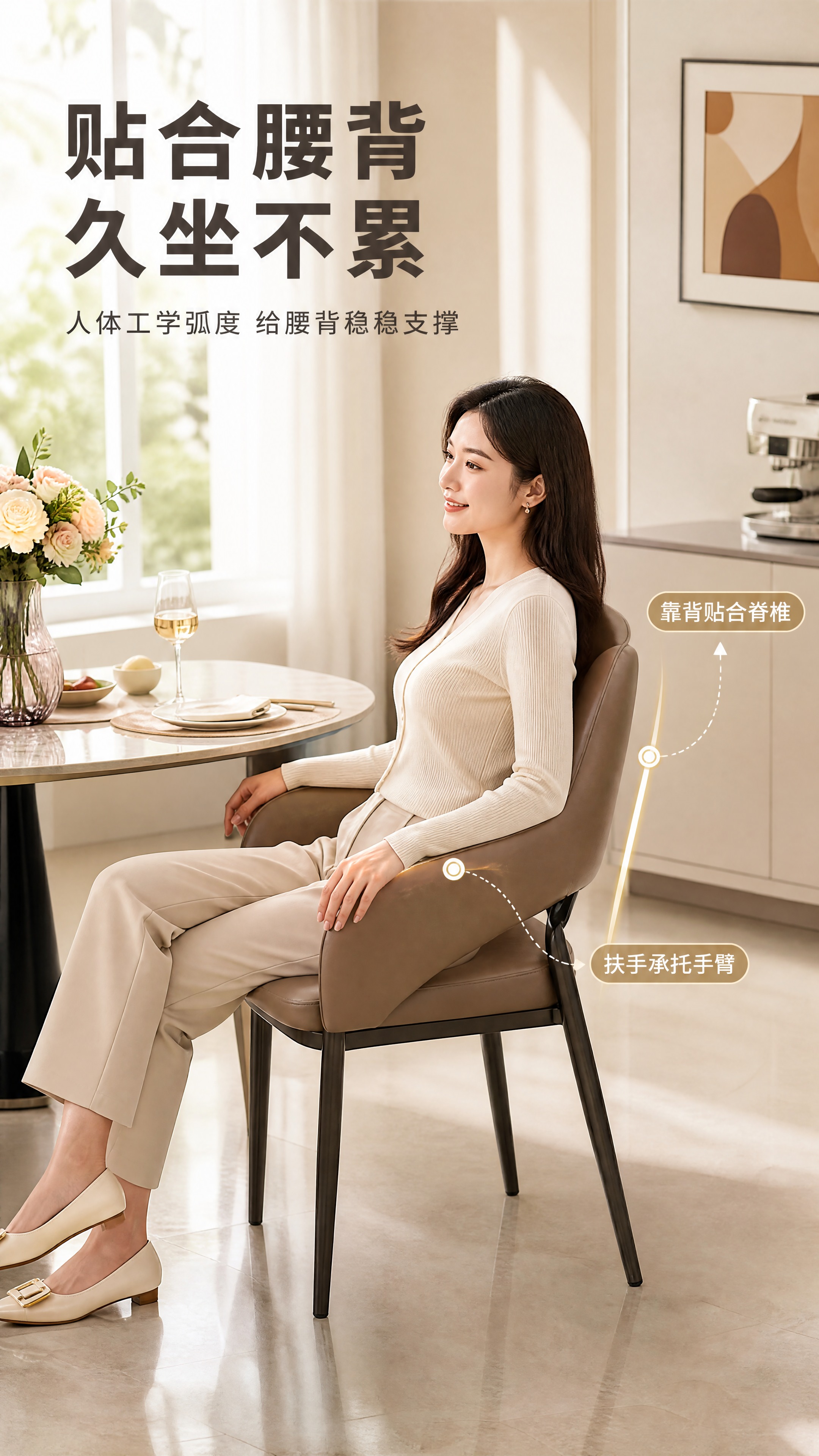 [商品] 使用【图1】DY-8822B月球棕餐椅；保留整体造型… - 图片创意预览
