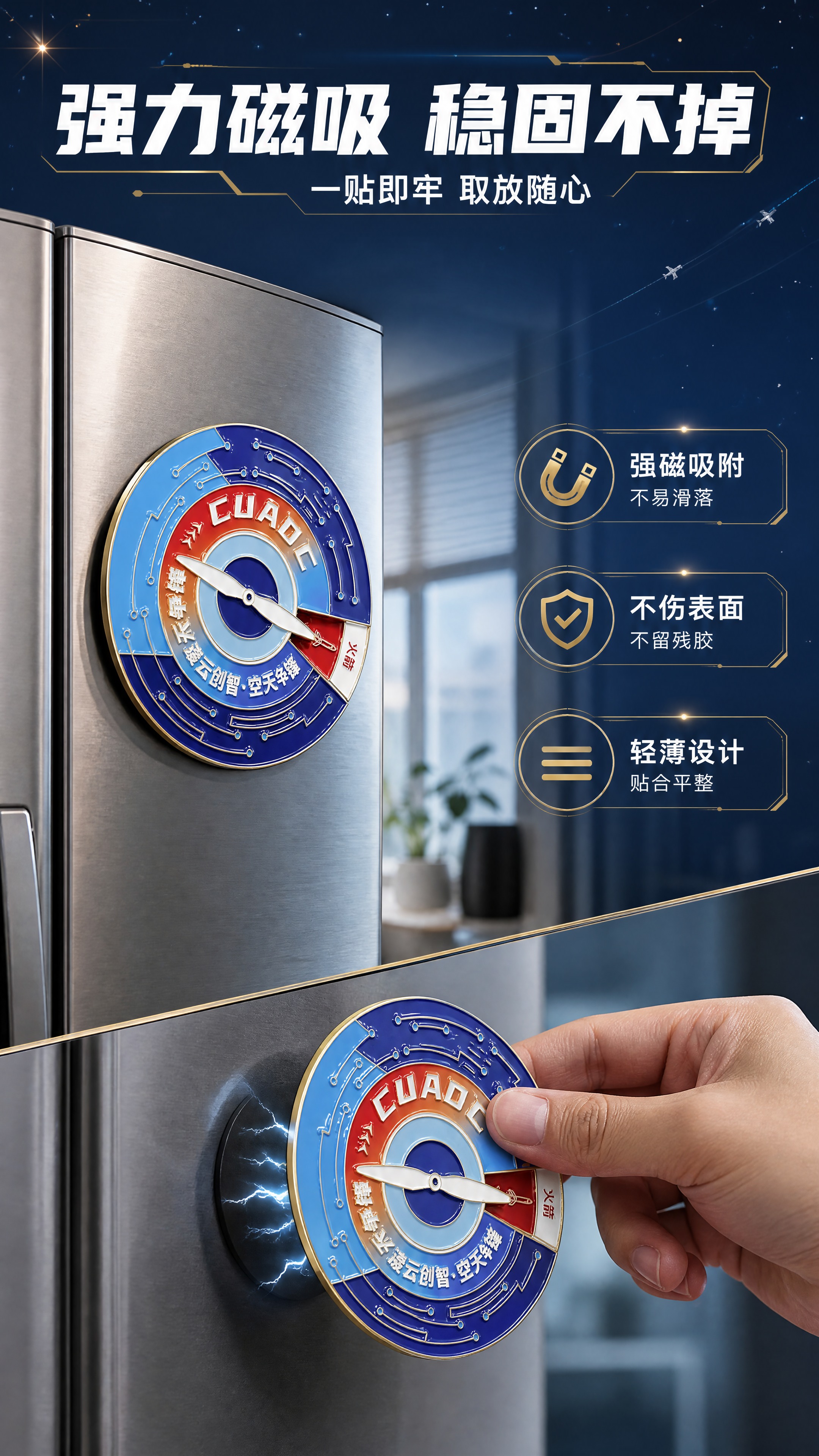 [商品] 使用【图1】航迹·桨叶之轮旋转冰箱贴；保留圆形结构、… - 图片创意预览