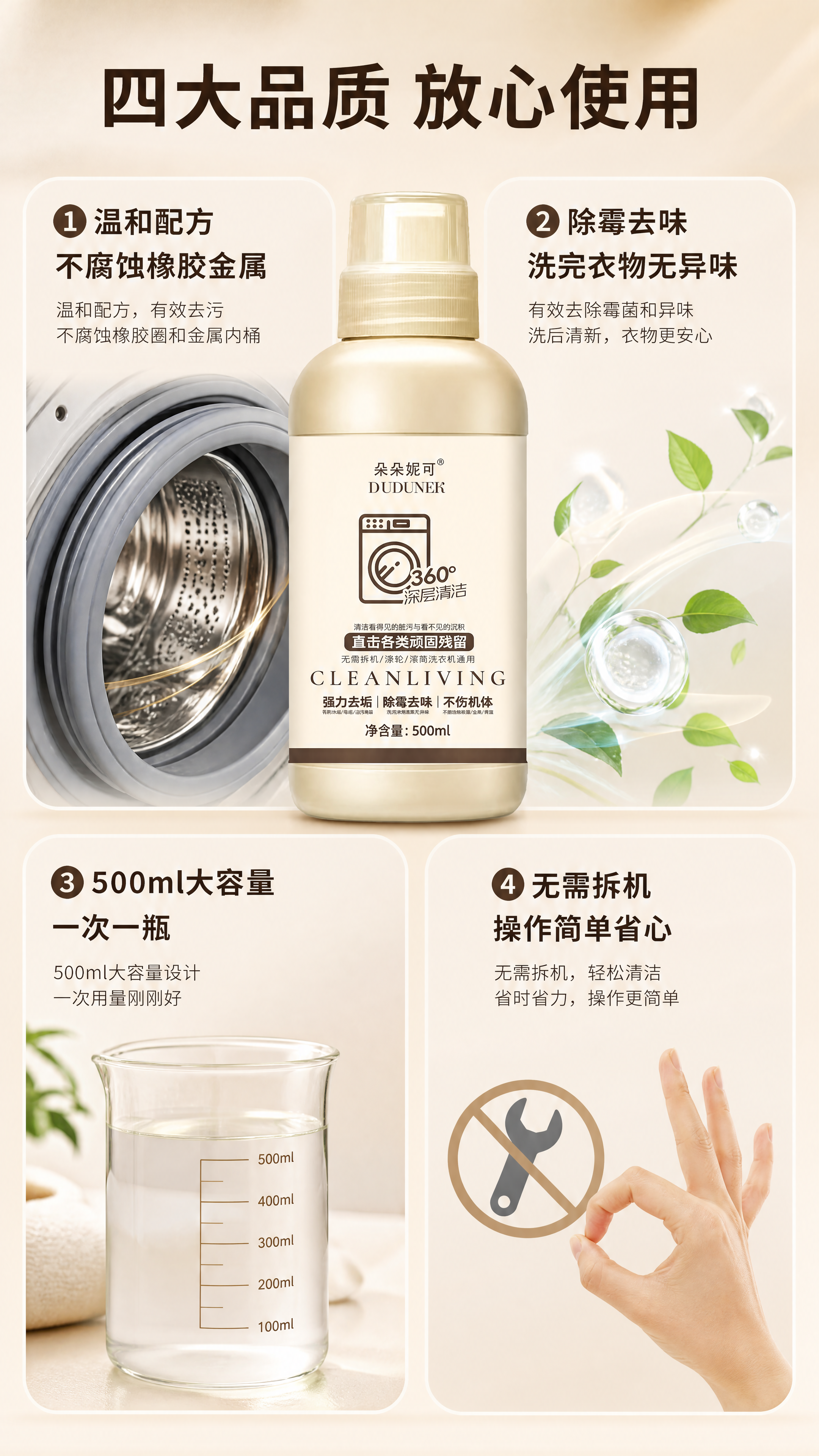 [商品] 使用【图1】朵朵妮可洗衣机槽清洁剂产品图，局部细节或… - 图片创意预览