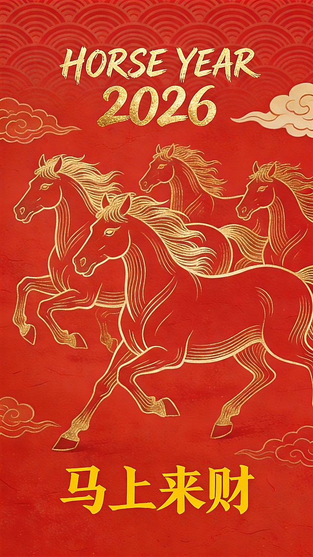 将底部黄色手写文字“群马来财”修改为“马上来财”