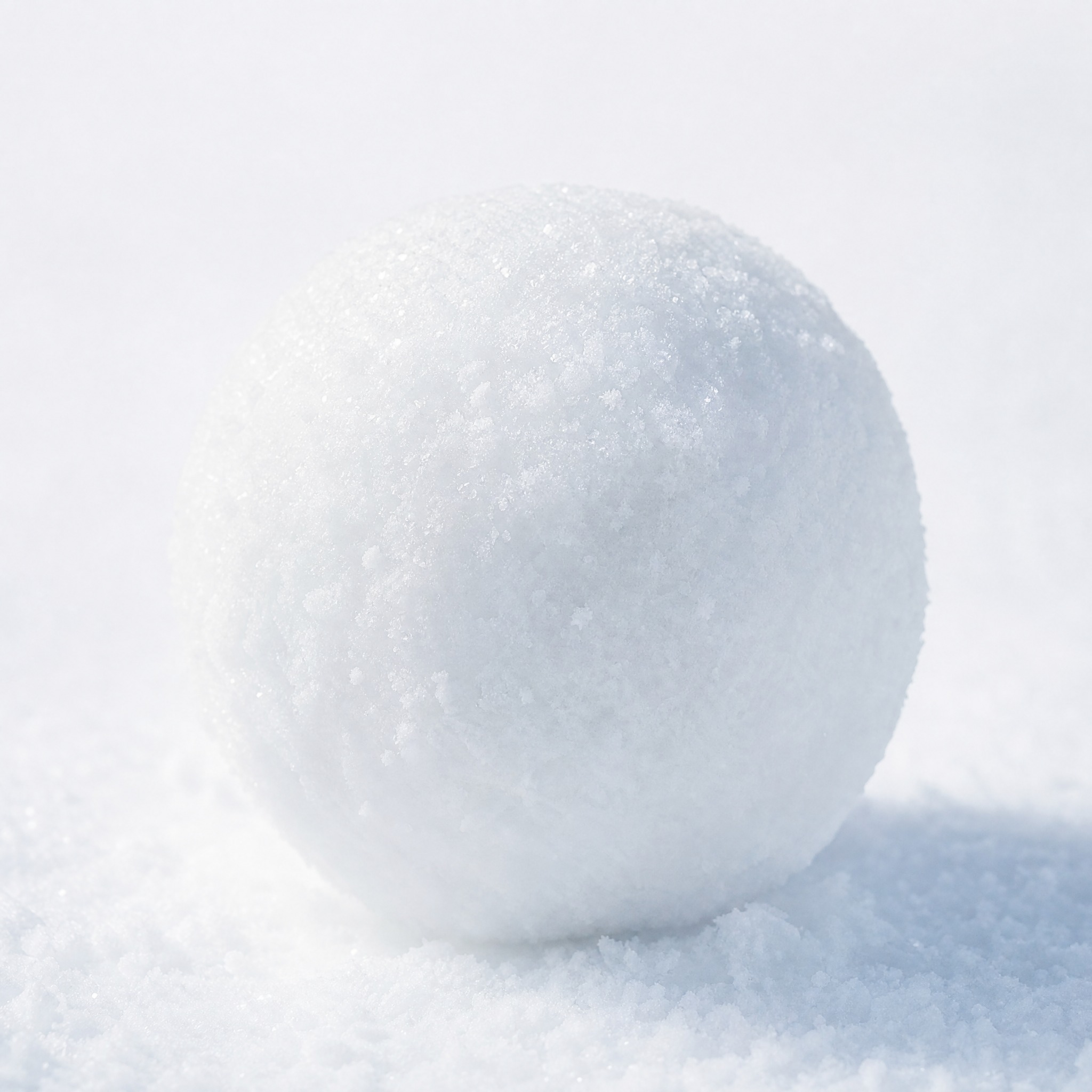 一个洁白圆润的雪球，表面有细腻的雪粒纹理和自然的凹凸质感，在柔… - 图片创意预览
