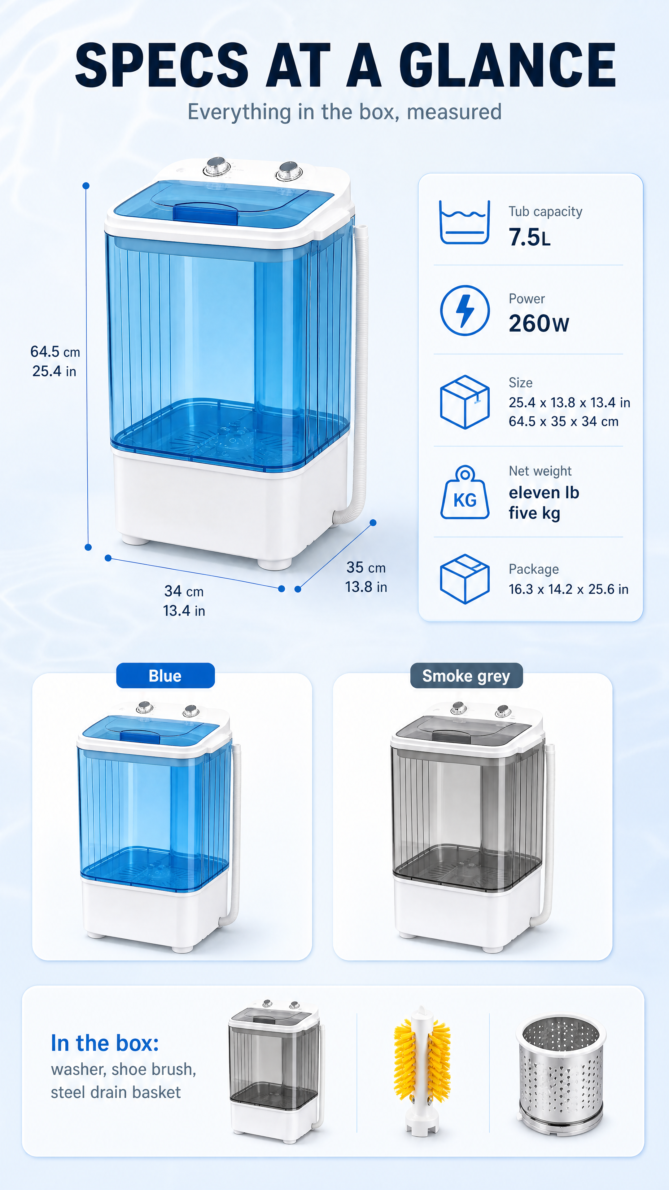[商品] 使用【图2】的参数与配件信息（7.5L桶容量、260… - 图片创意预览