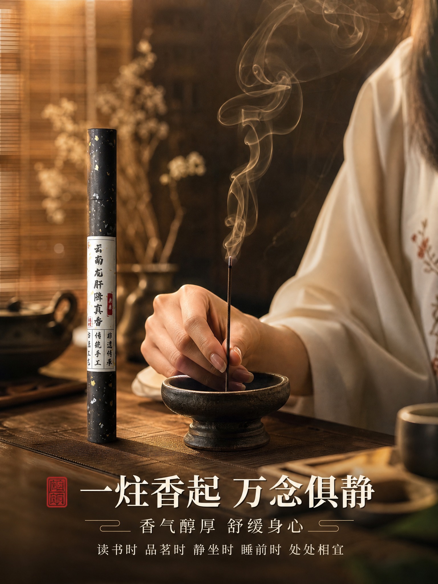 [详情页-4] 云南龙肝降真香手工线香 使用体验 点香动作与香… - 图片创意预览