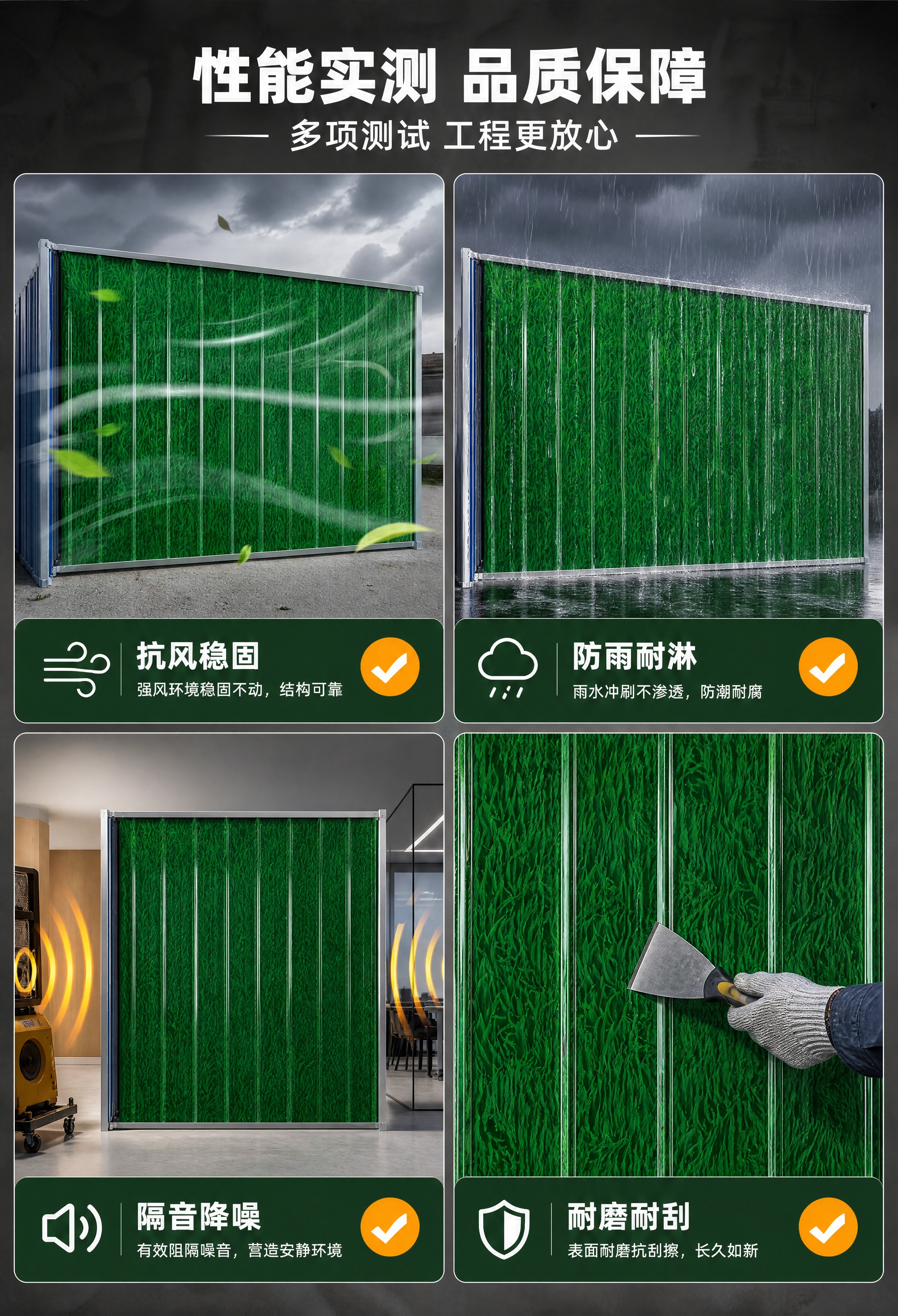 [商品] 使用【图1】仿真绿草彩钢围挡；保留草皮纹理板面、金属… - 图片创意预览