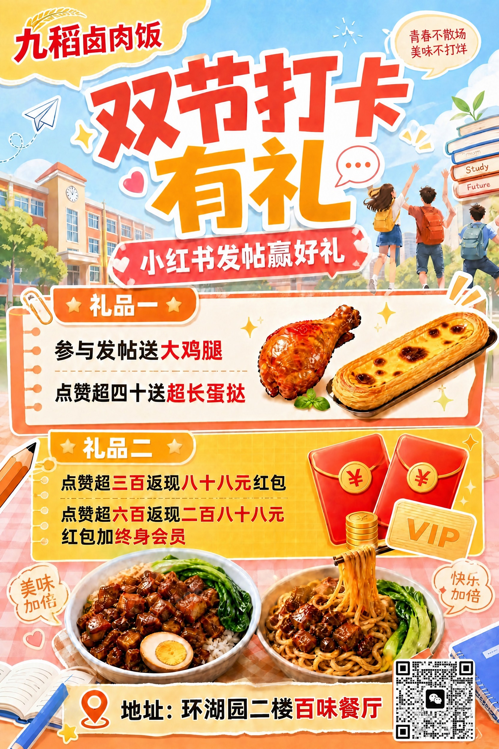 基于第一张海报图修改右下角二维码区域： 1. 右下角红色方块区… - 图片创意预览
