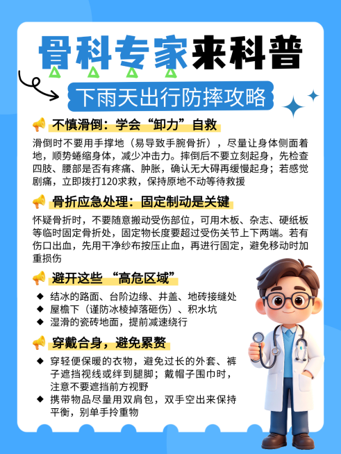 骨科专家健康科普知识分享卡通风小红书配图预览效果
