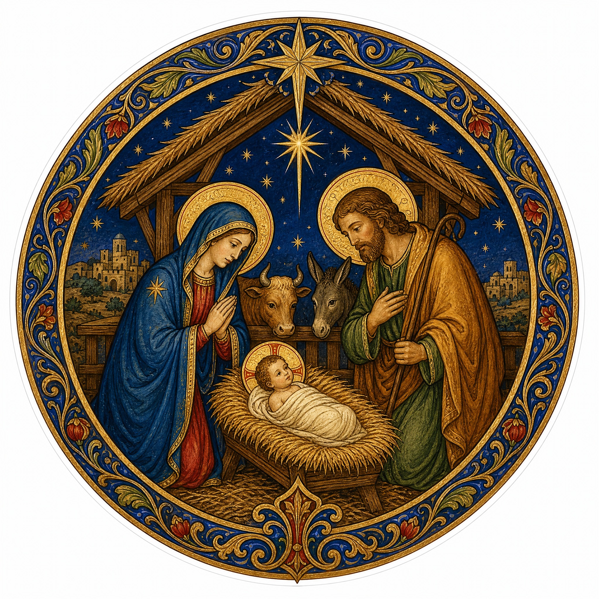 Christmas sticker, medieval ill… - 图片创意预览
