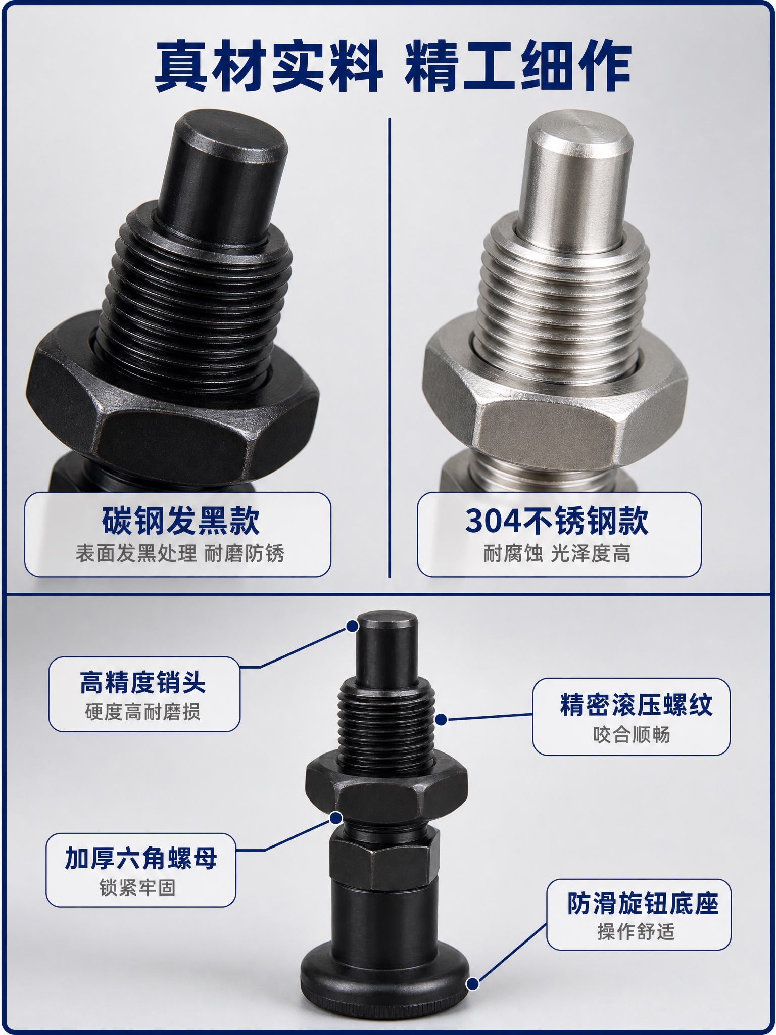 [商品] 使用【图1】分度销两款；碳钢发黑款和不锈钢款，保留完… - 图片创意预览
