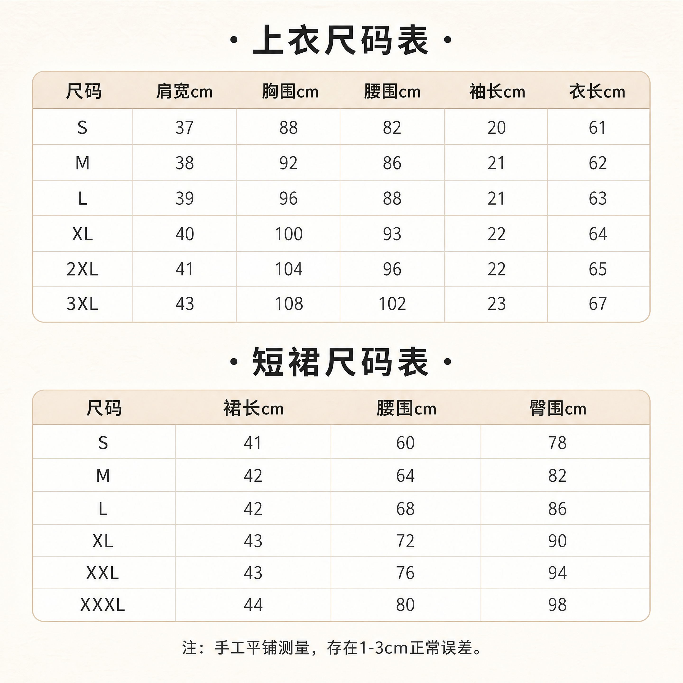 [商品] 使用【图3】上衣尺码表数据和【图2】裙子手写尺码数据… - 图片创意预览