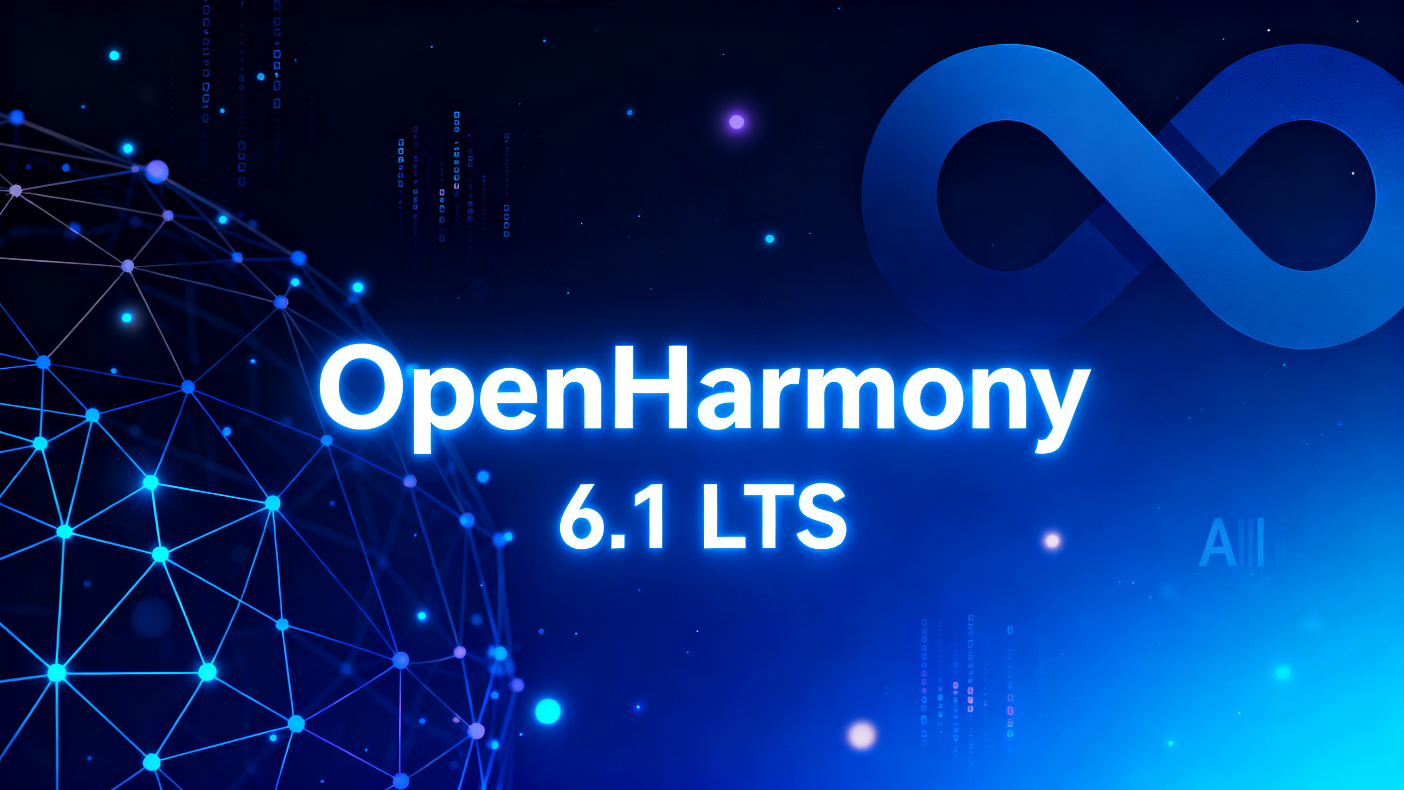 OpenHarmony 6.1 LTS科技宣传海报，背景融入A… - 图片创意预览