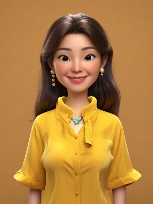 迪士尼风格，3D角色，证件照，纯色背景预览效果