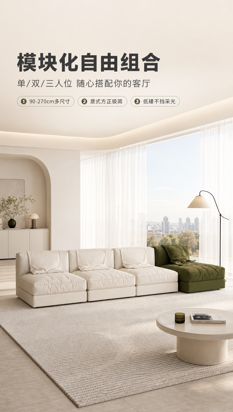 [商品] 使用【图1】S8908尤尼达模块化方块沙发；保留方块… - 图片创意预览