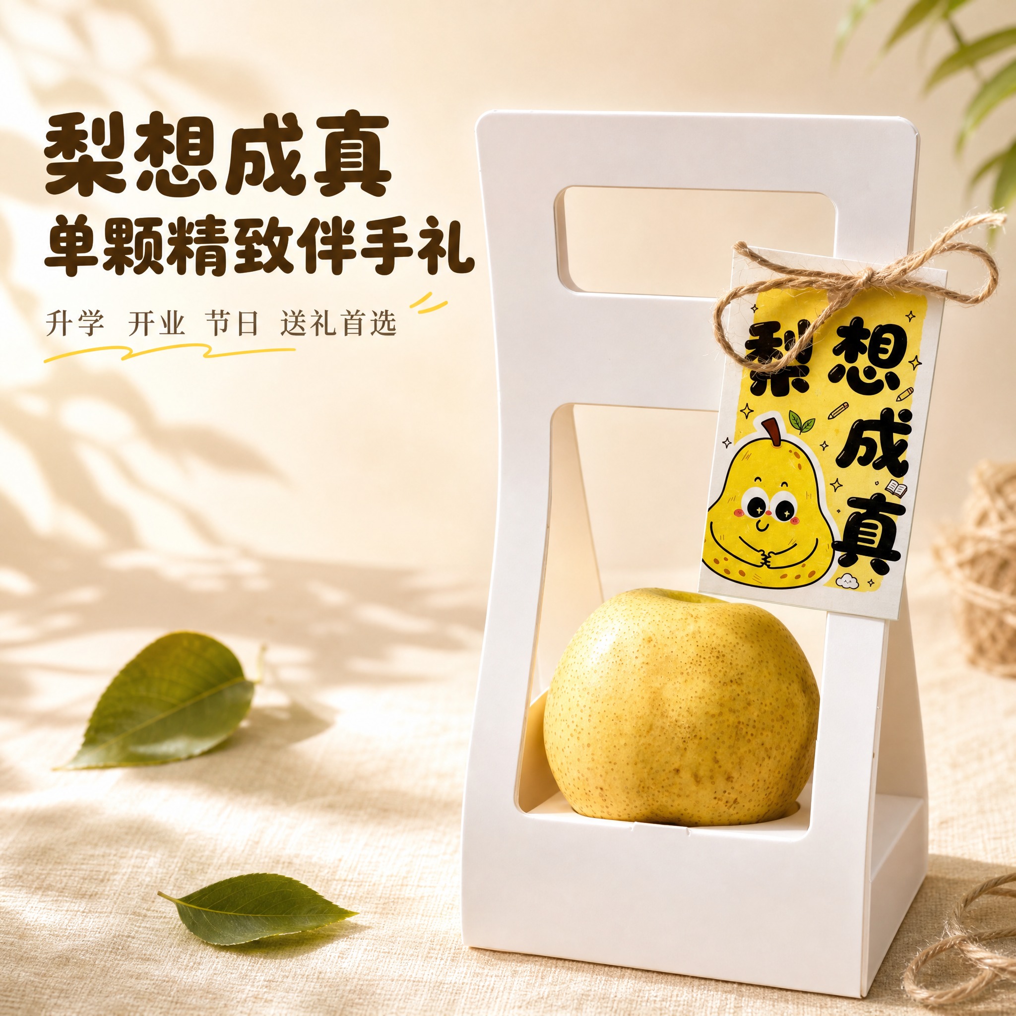 [主图-1] 主题：「梨想成真」单颗梨伴手礼 精致送礼首图。核… - 图片创意预览