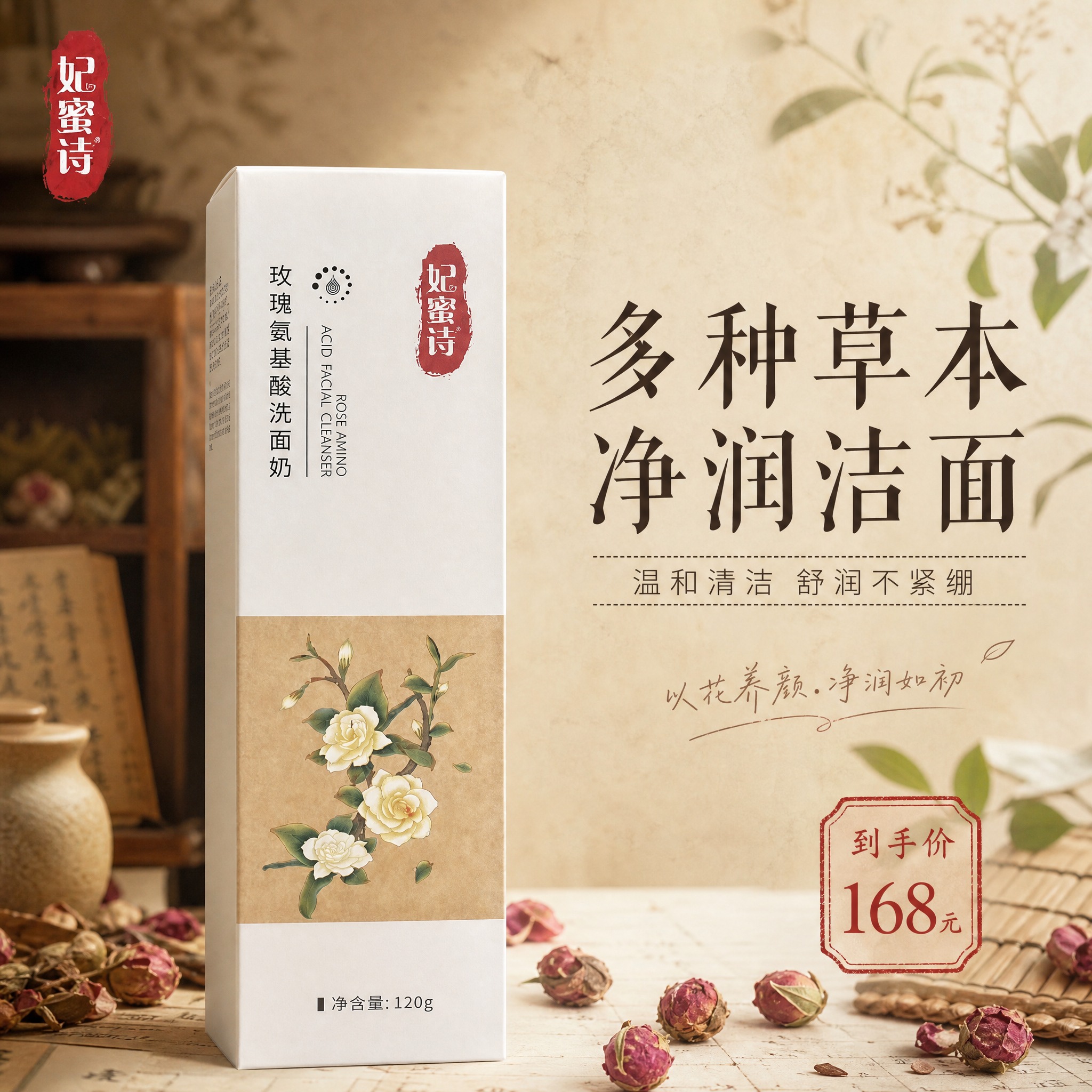 [主图-1] 首图品牌调性 草本洁面主视觉 [统一基调] 中药… - 图片创意预览
