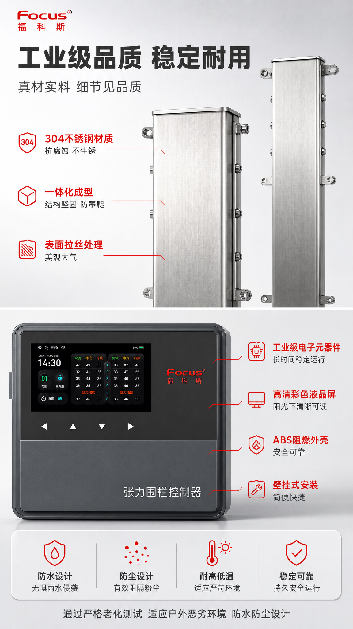[商品] 使用【图1】张力电子围栏系统；重点展示不锈钢终端杆的… - 图片创意预览