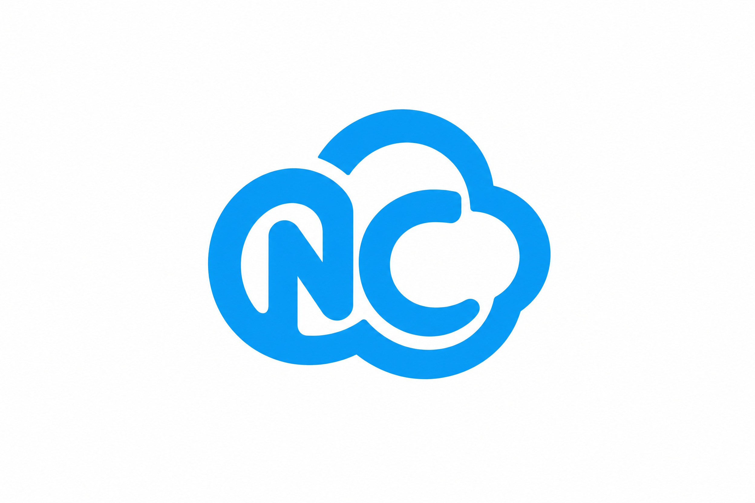 参考图中的云朵造型字母logo风格，将字母NC融合进云朵轮廓中… - 图片创意预览