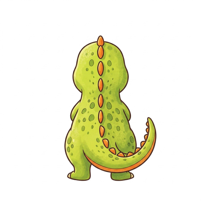 生成该霸王龙的背面视角图，无背景预览效果