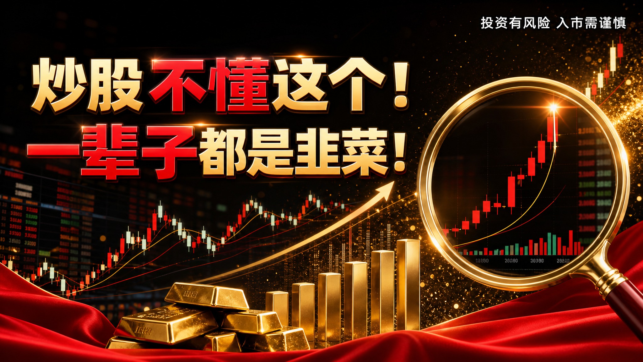 金融股票公众号封面图，16:9横版，参考图风格：黑金红配色，高… - 图片创意预览