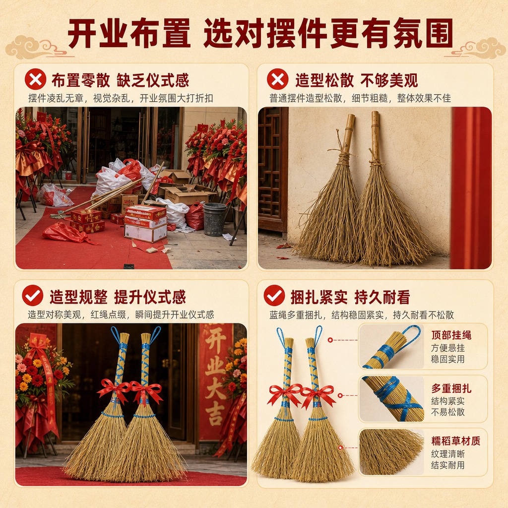 [商品] 使用【图4】糯稻草蓝绳捆扫把配红绳（双支装展示）；保… - 图片创意预览
