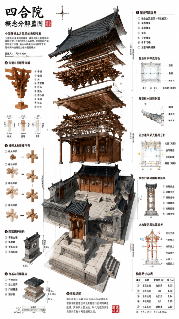 四合院3D蓝图预览效果