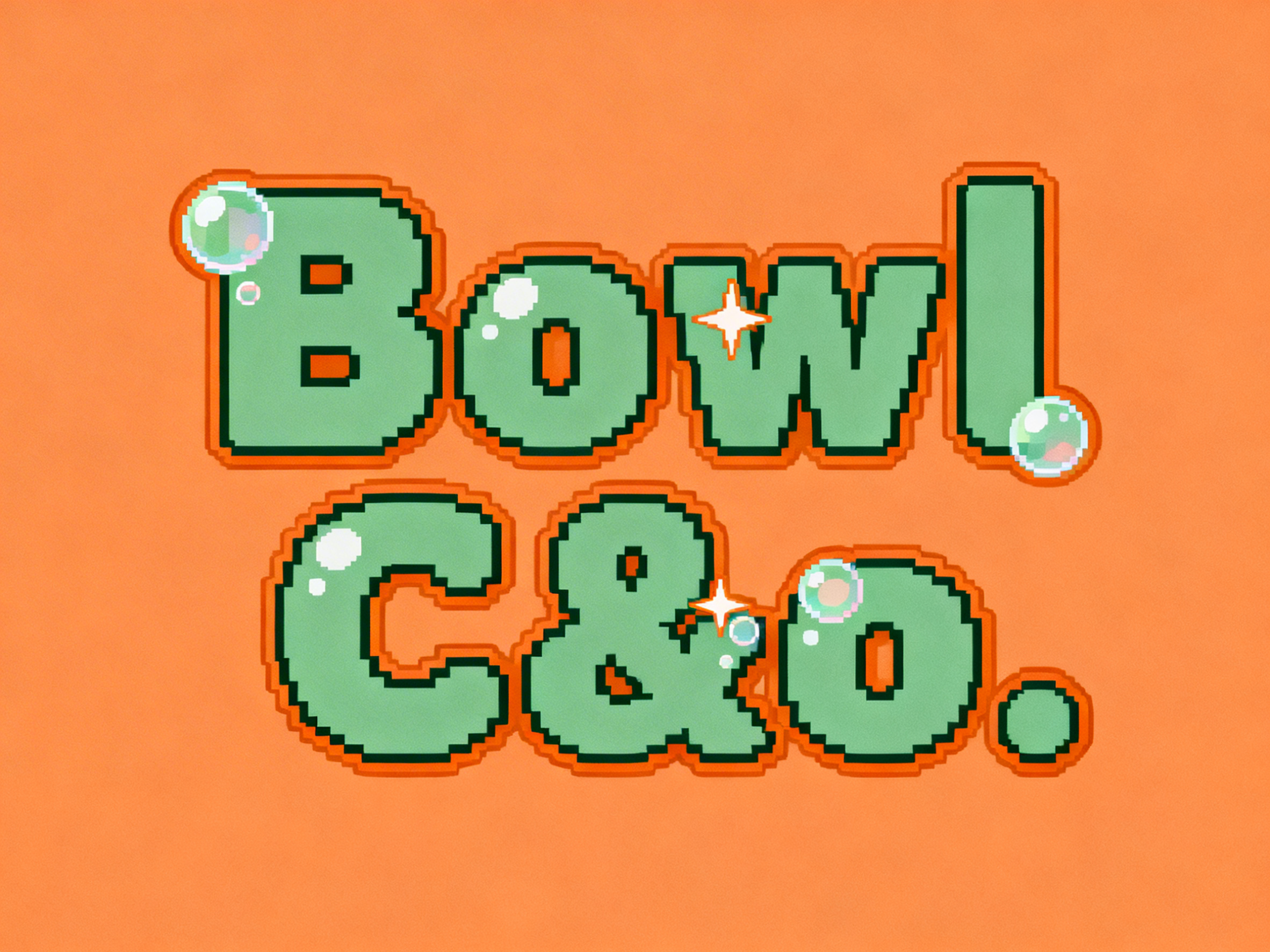干净的纯莫兰迪橙色背景。平面艺术字体设计，八个字"Bowl &… - 图片创意预览