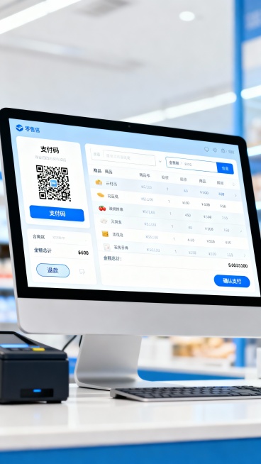 帮我生成收银台桌面的页面预览效果
