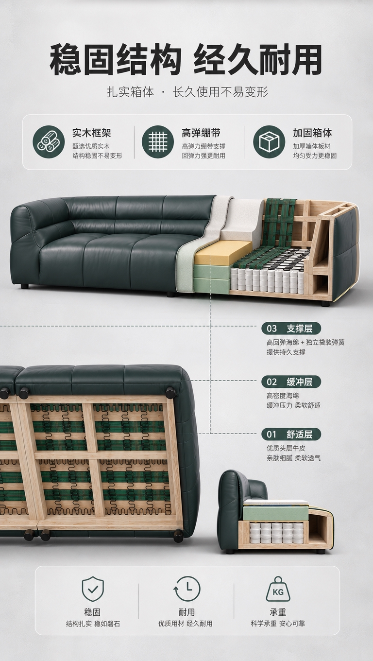 [商品] 使用【图1】LKS8836熊抱沙发墨绿色真皮款；保留… - 图片创意预览