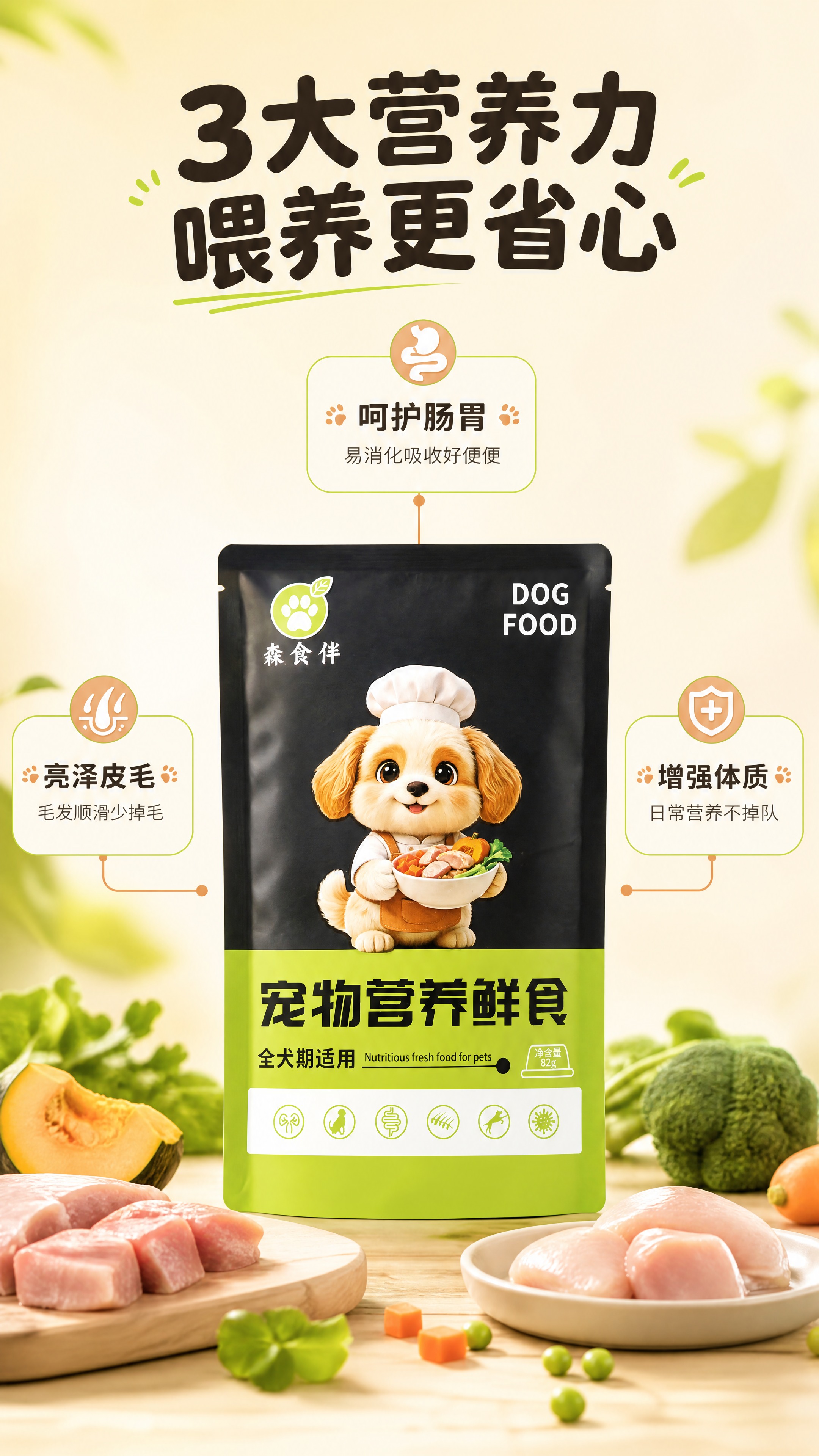 [商品] 使用【图1】森食伴宠物营养鲜食包装袋；完整保留包装结… - 图片创意预览