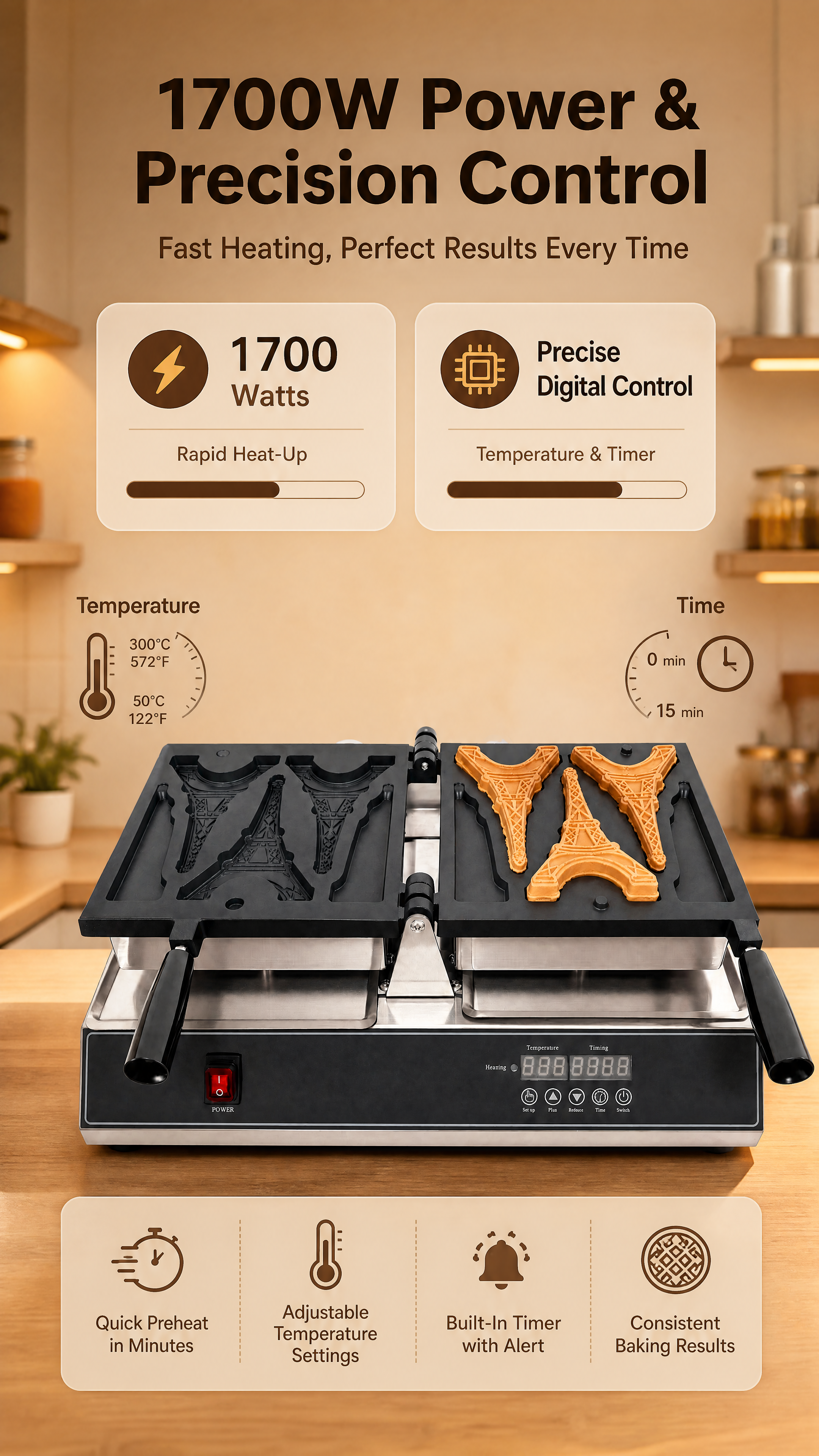 [商品] 使用【图5】华夫饼机打开状态带成品华夫饼图；保留双烤… - 图片创意预览