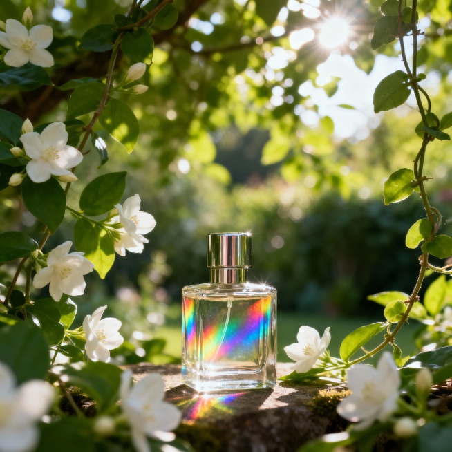 生成3张不同场景的香水商品图，突出展示产品预览效果