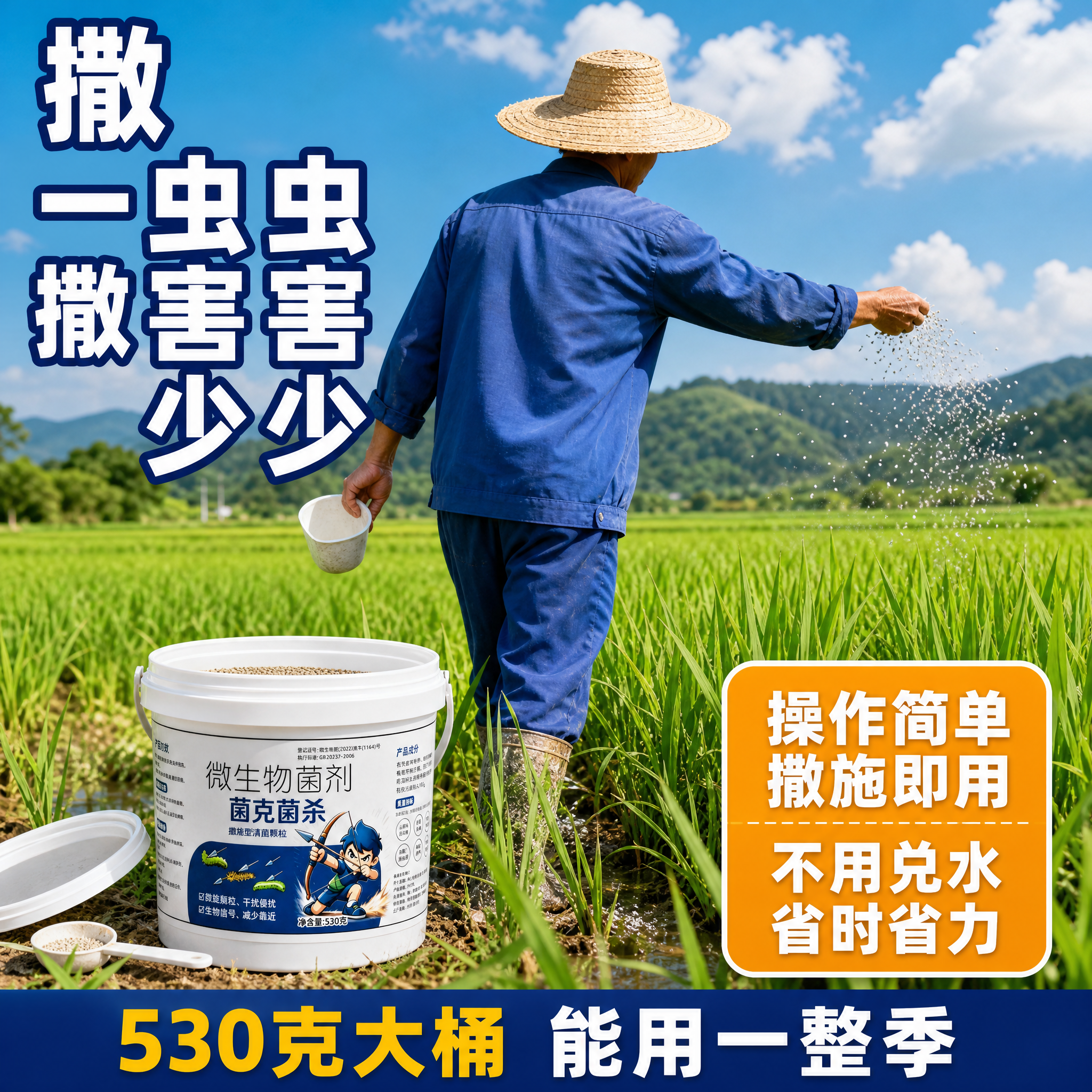 [主图-4] 真实使用场景 农田撒施操作展示 农民在田间使用微… - 图片创意预览