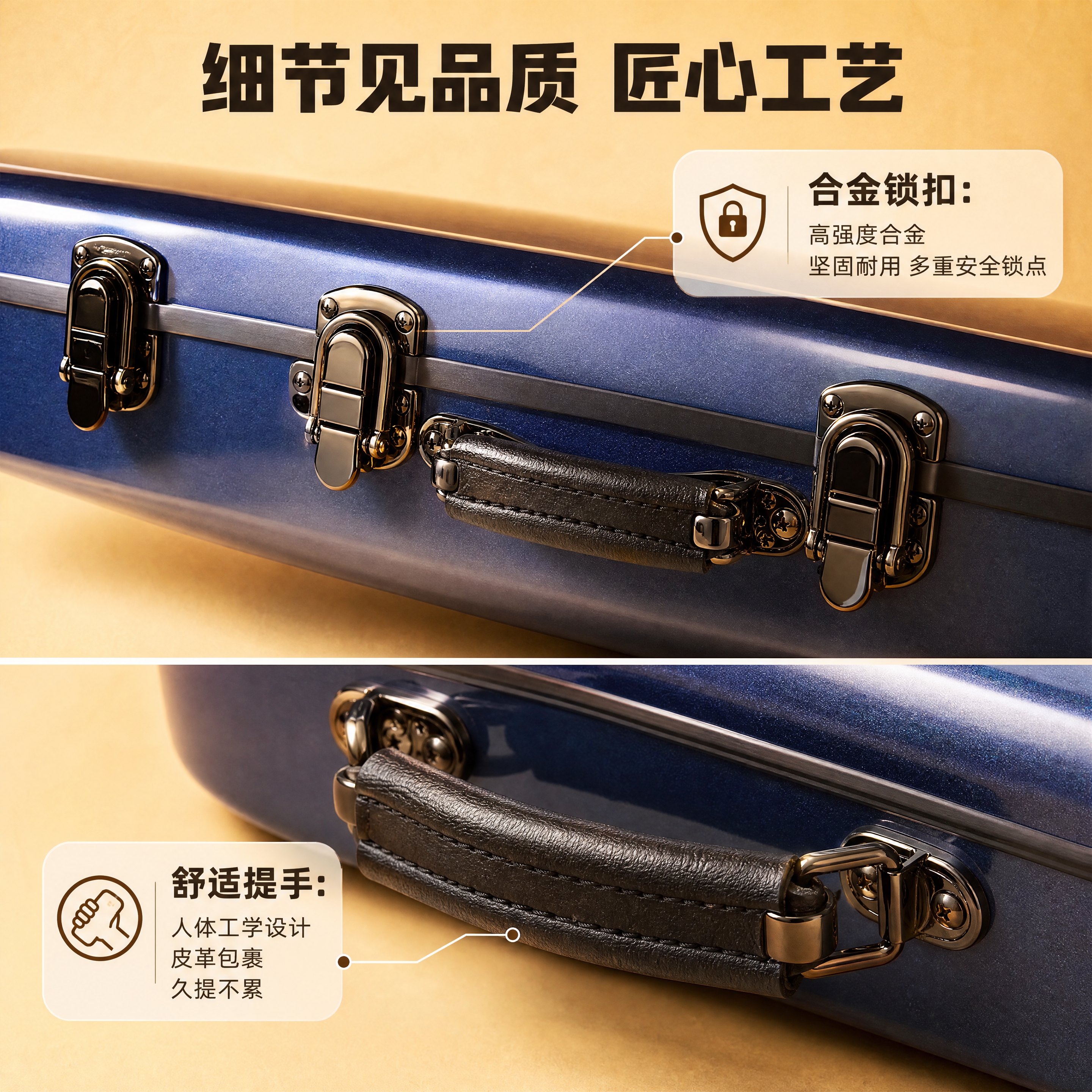 [商品] 使用【图1】深蓝色复合碳纤维中提琴琴盒的合金锁扣和提… - 图片创意预览