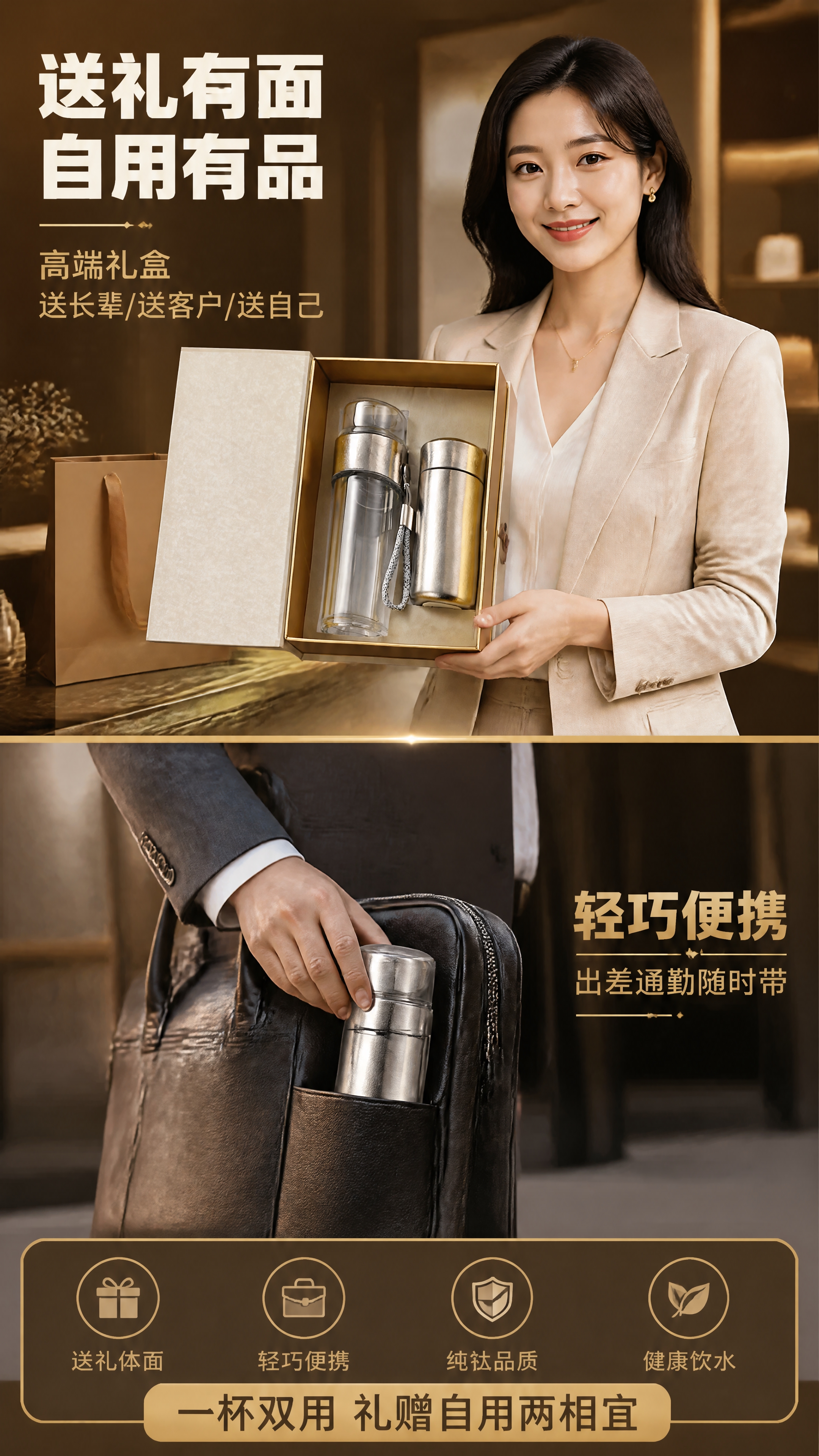 [商品] 使用【图1】纯钛保温杯礼盒套装（含礼盒）；保留礼盒与… - 图片创意预览