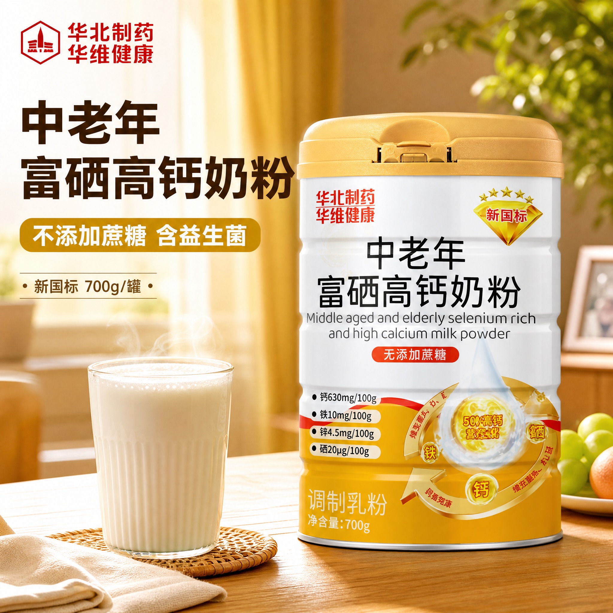 [主图-1] 中老年富硒高钙奶粉首图，突出产品本身与配方特点。… - 图片创意预览