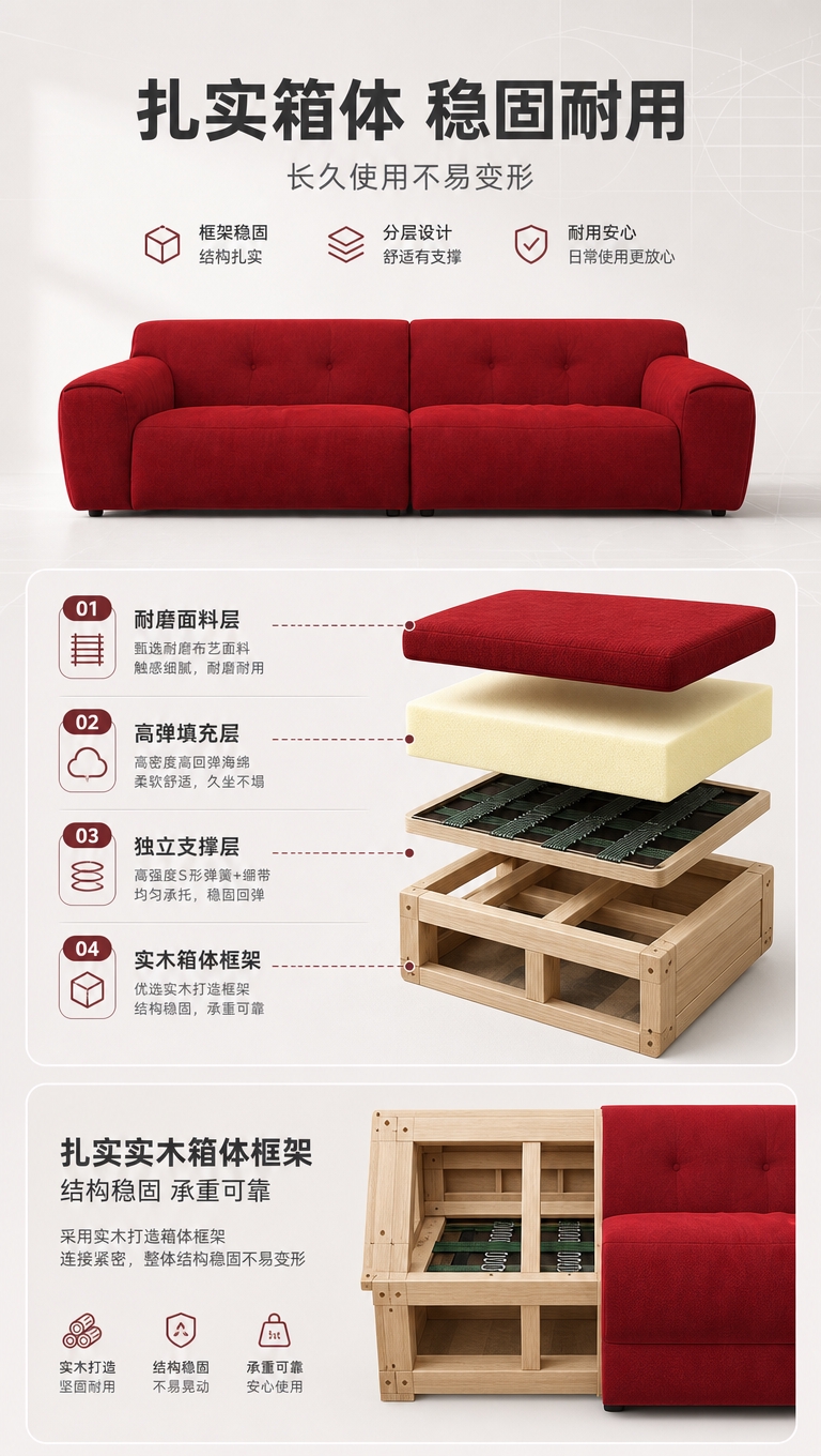 [商品] 使用【图1】LKS8879海豚沙发，正红色布艺款；保… - 图片创意预览