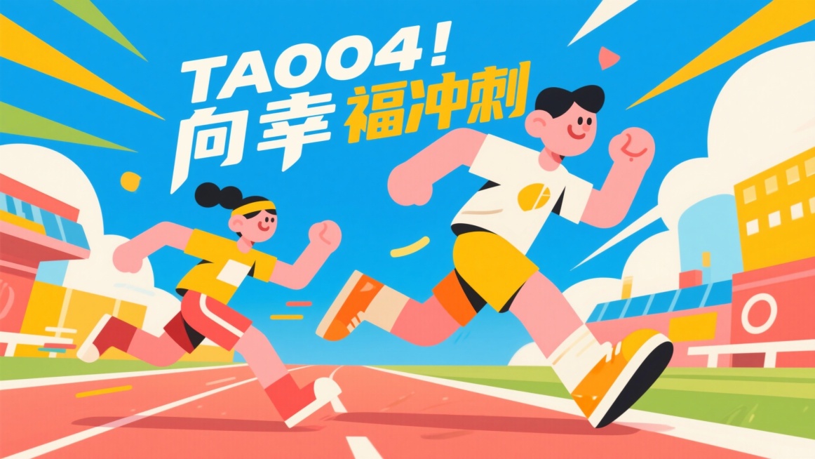 纯文案“TA004 向幸福冲刺”预览效果