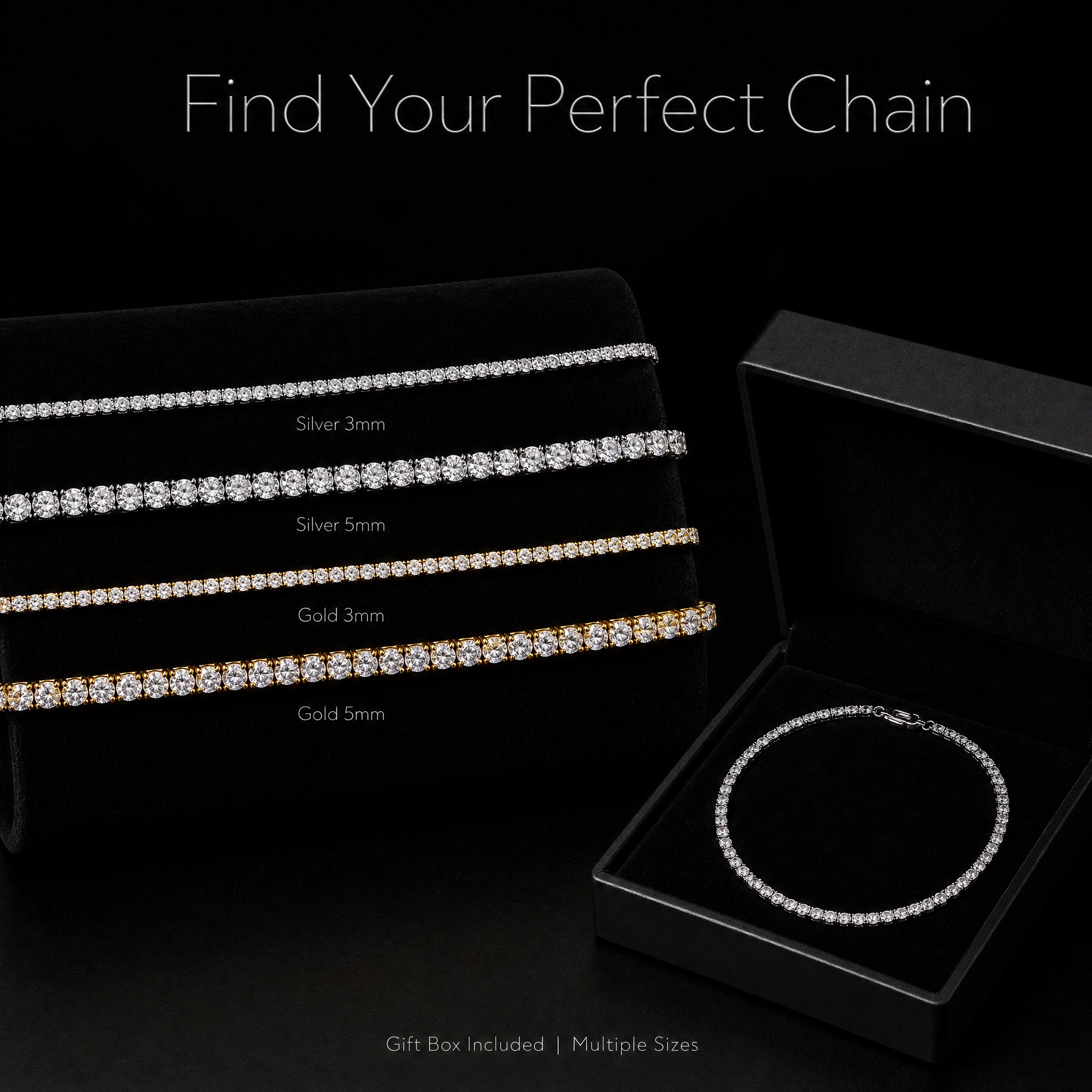 [主图-4] 多尺寸展示与礼赠，展示不同粗细与颜色选择及礼盒包… - 图片创意预览