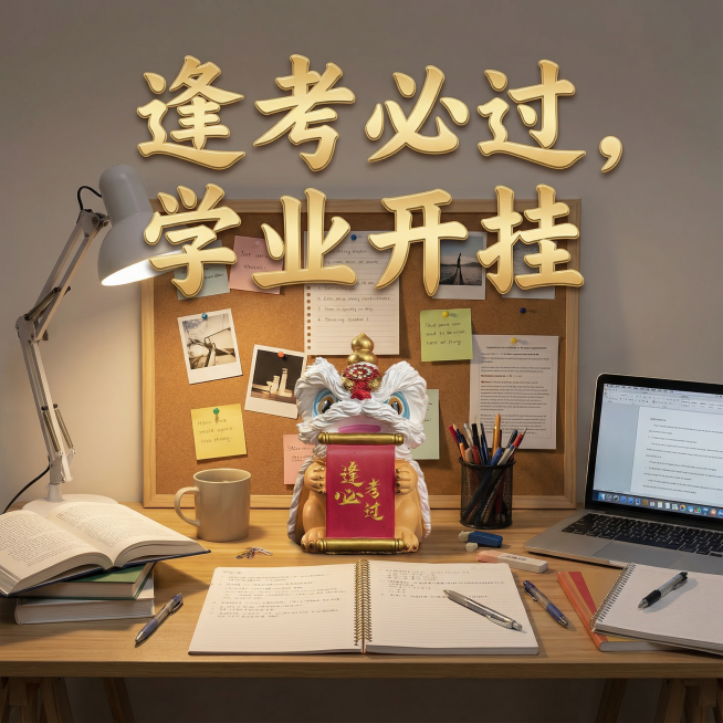主体小狮子不变，更换背景，变为一个大学生宿舍的学习桌上，增加卖点预览效果
