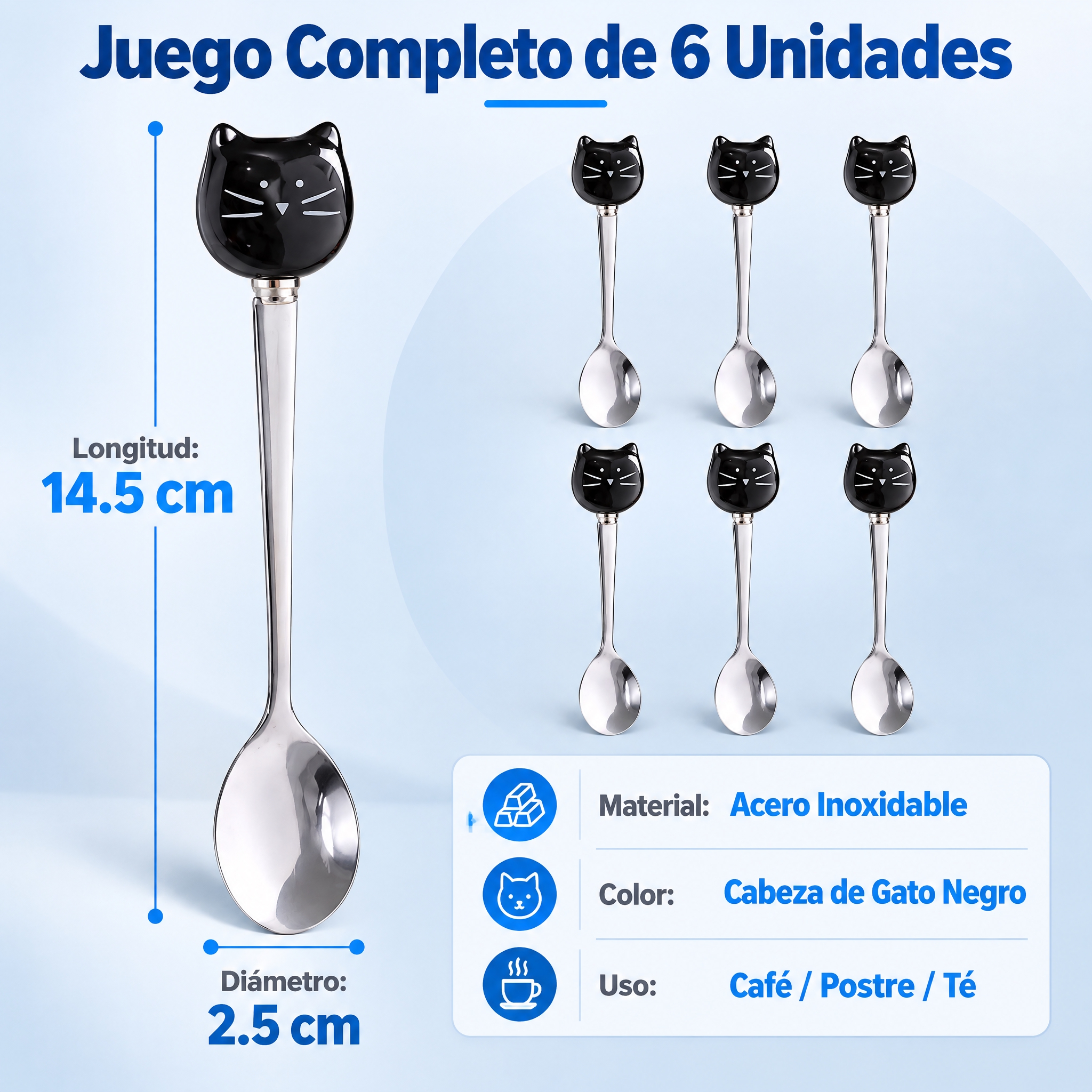 [主图-5] Juego de 6 cucharas de a… - 图片创意预览