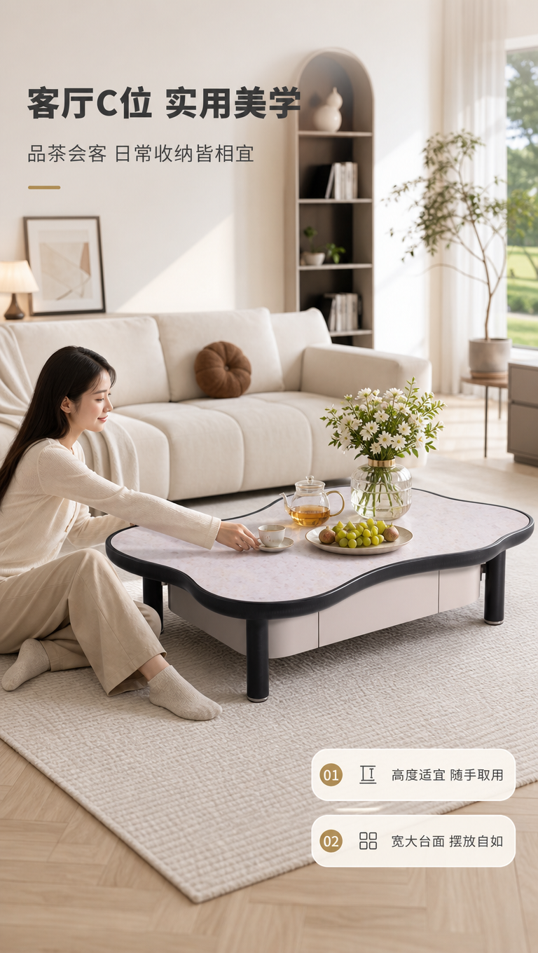 [商品] 使用【图1】DC-8864异形茶几；保留完整产品结构… - 图片创意预览