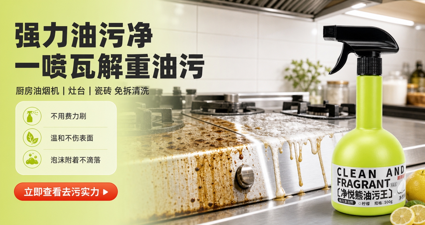 [商品] 使用【图1】净悦熊油污王黄绿色喷壶瓶；保留瓶身结构、… - 图片创意预览