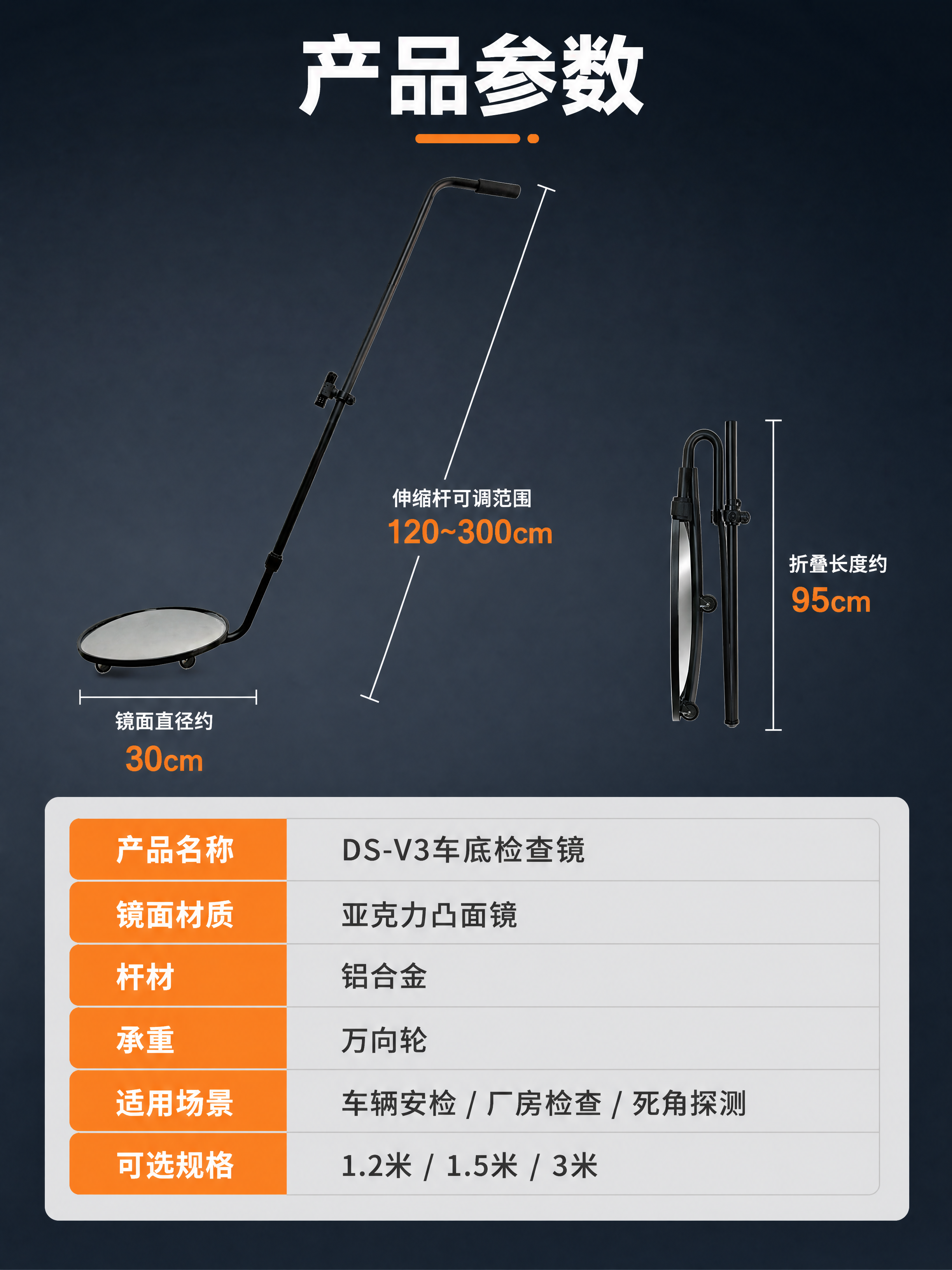 [商品] 使用【图1】DS-V3车底检查镜；保留完整结构和黑色… - 图片创意预览