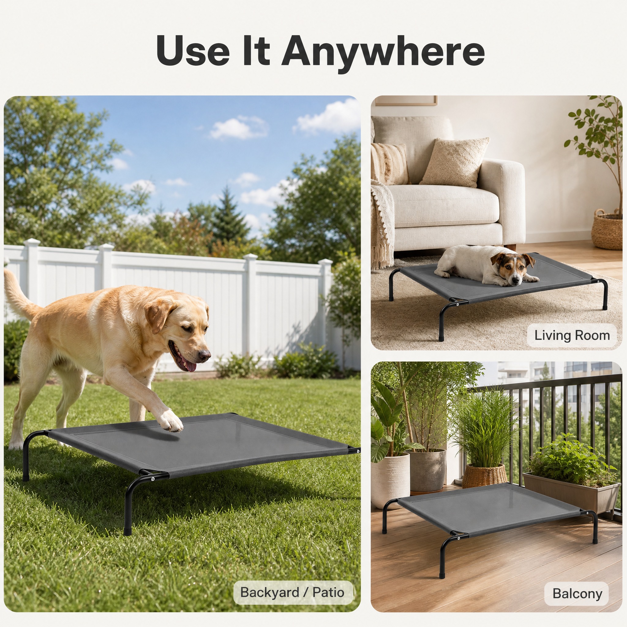 [主图-4] Elevated Dog Bed 高架狗床 多场… - 图片创意预览