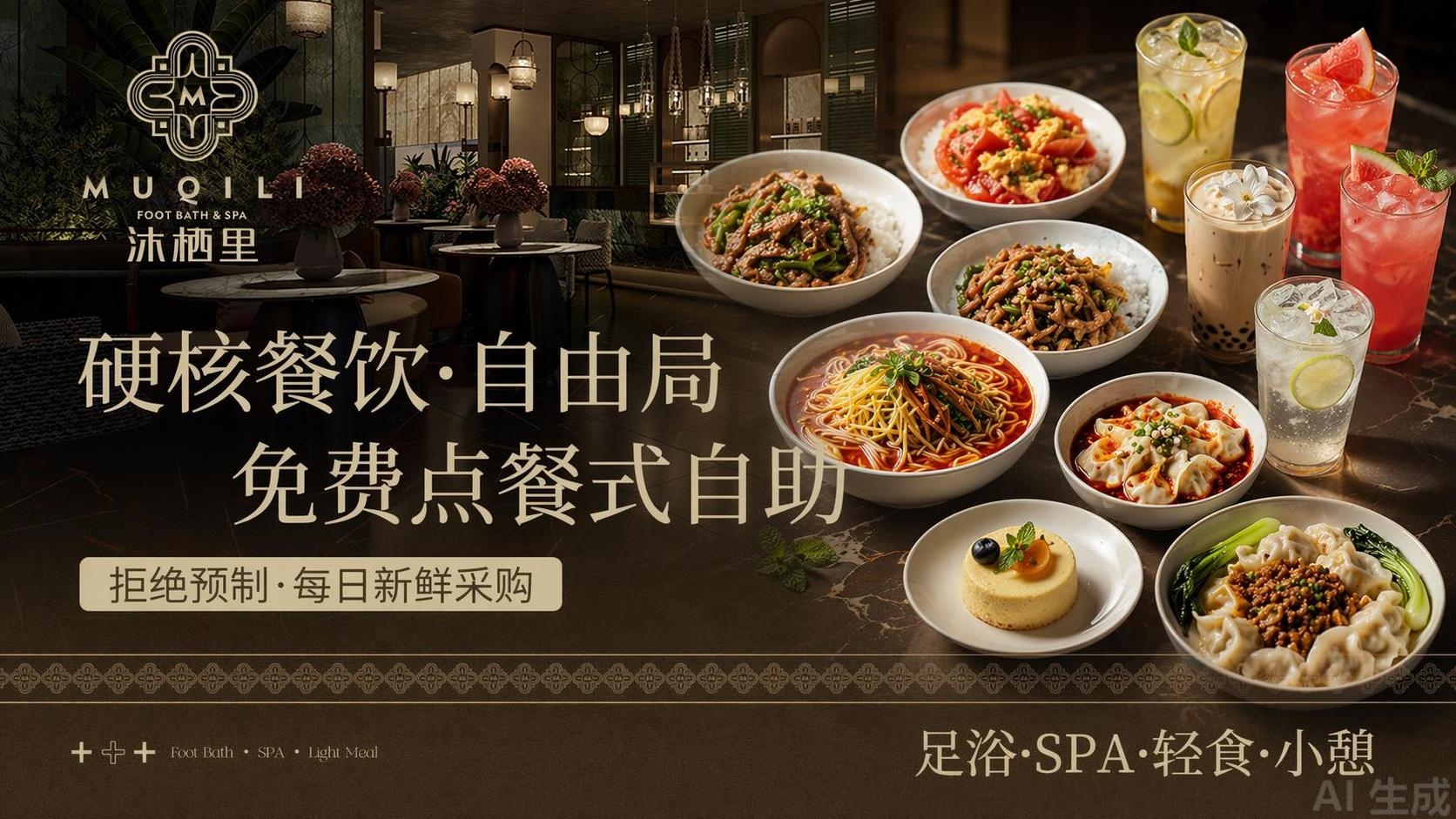 在原图的右侧和下侧，参考第二张图的餐食摆盘方式，放入番茄炒蛋盖… - 图片创意预览