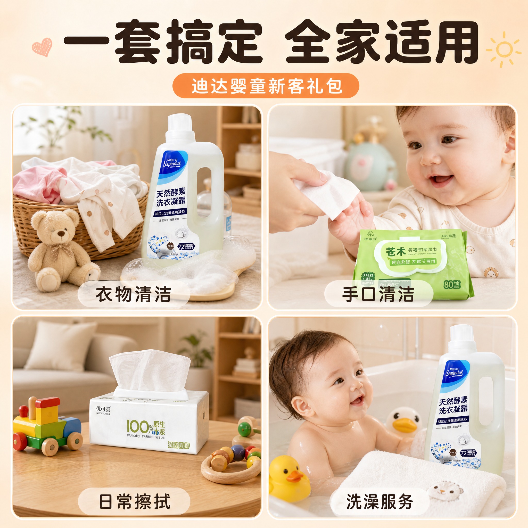 [主图-6] 迪达婴童新客礼包 多场景适用宫格图 全家都能用。… - 图片创意预览
