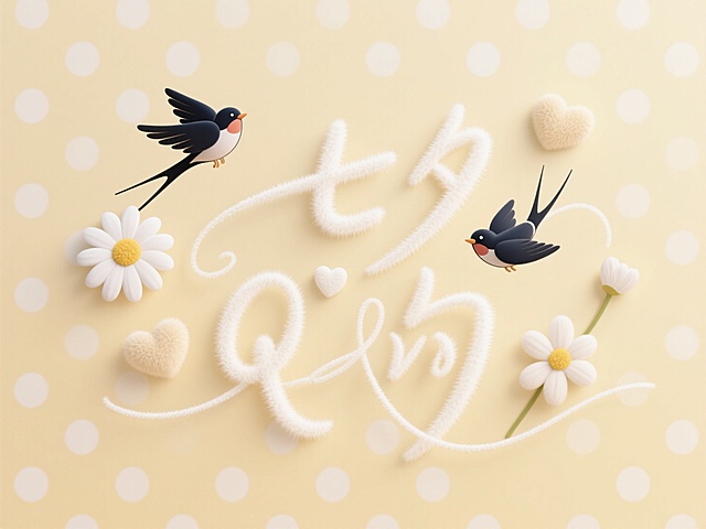 甜美卡通插画风，轻拟物毛发生长风字体，点缀雏菊与爱心，营造温馨节日氛围。
