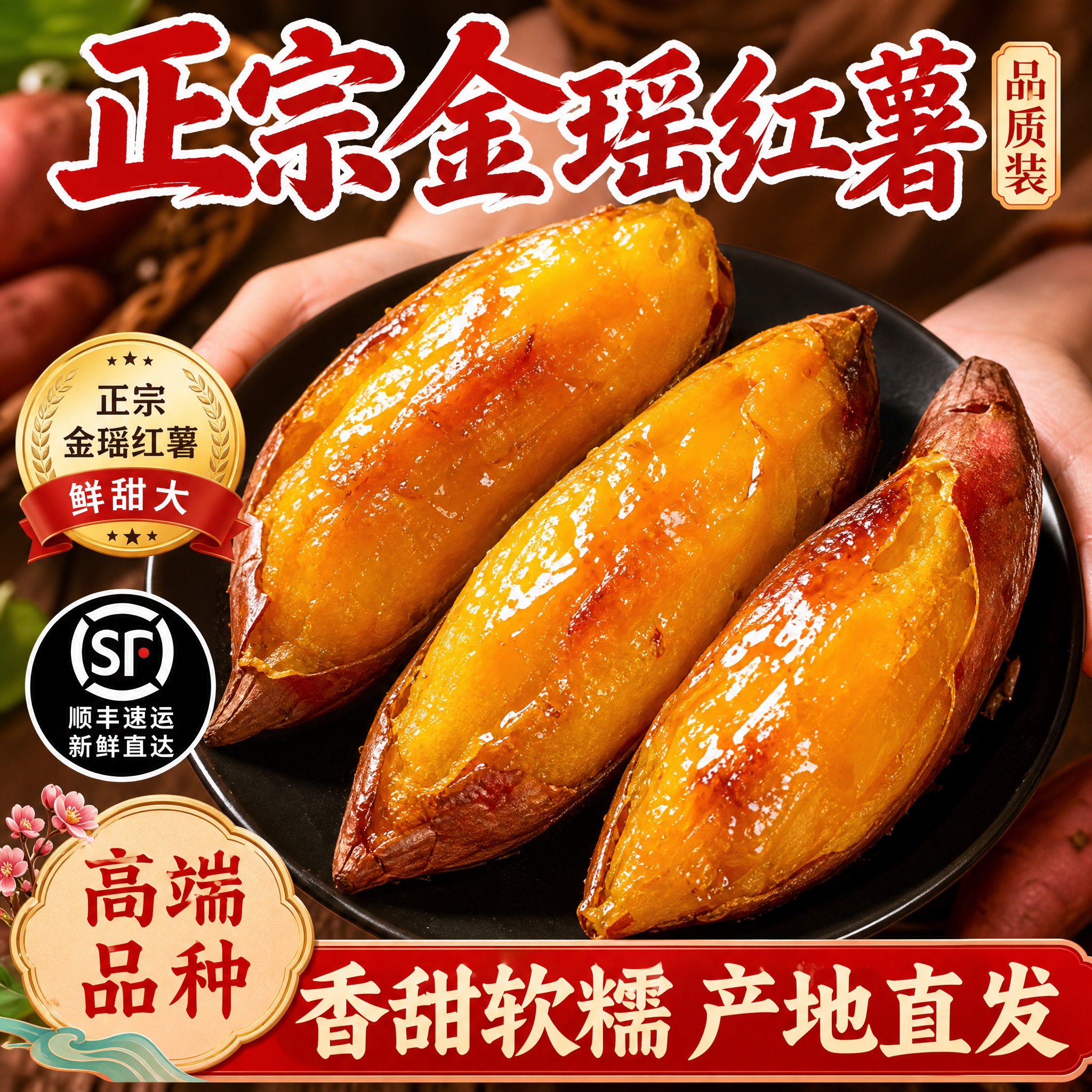 [主图-1] 首图点击率，复刻参考图版式布局，展示唐心金瑶红薯… - 图片创意预览